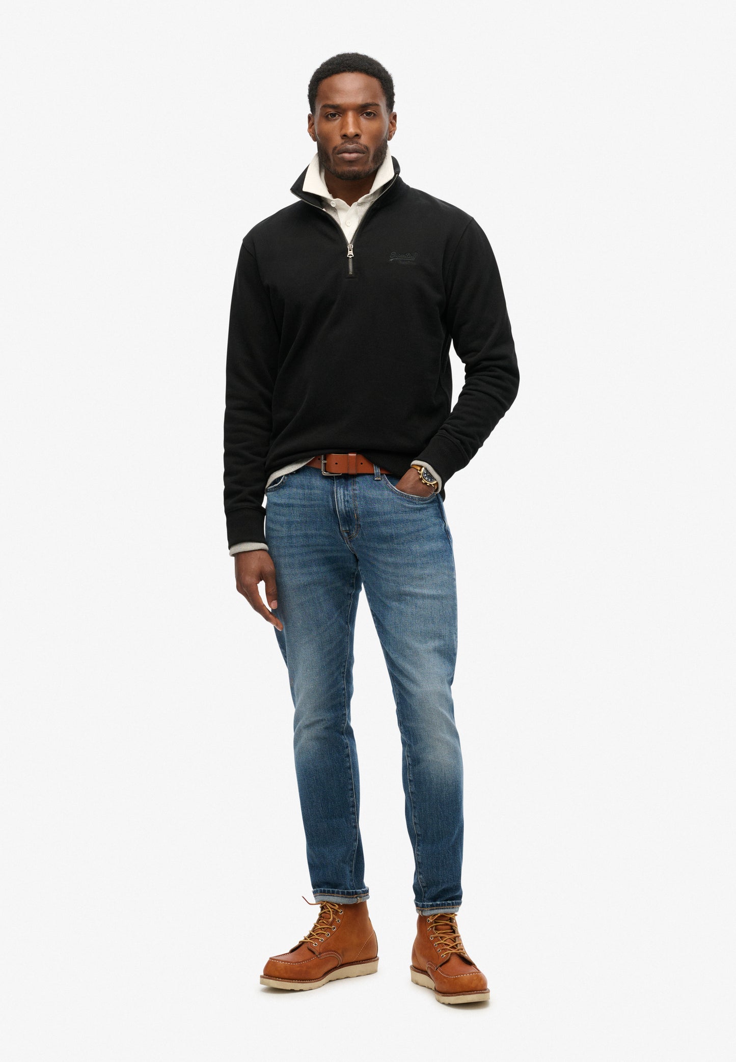 Essential Logo Henley Sweatshirt (1)