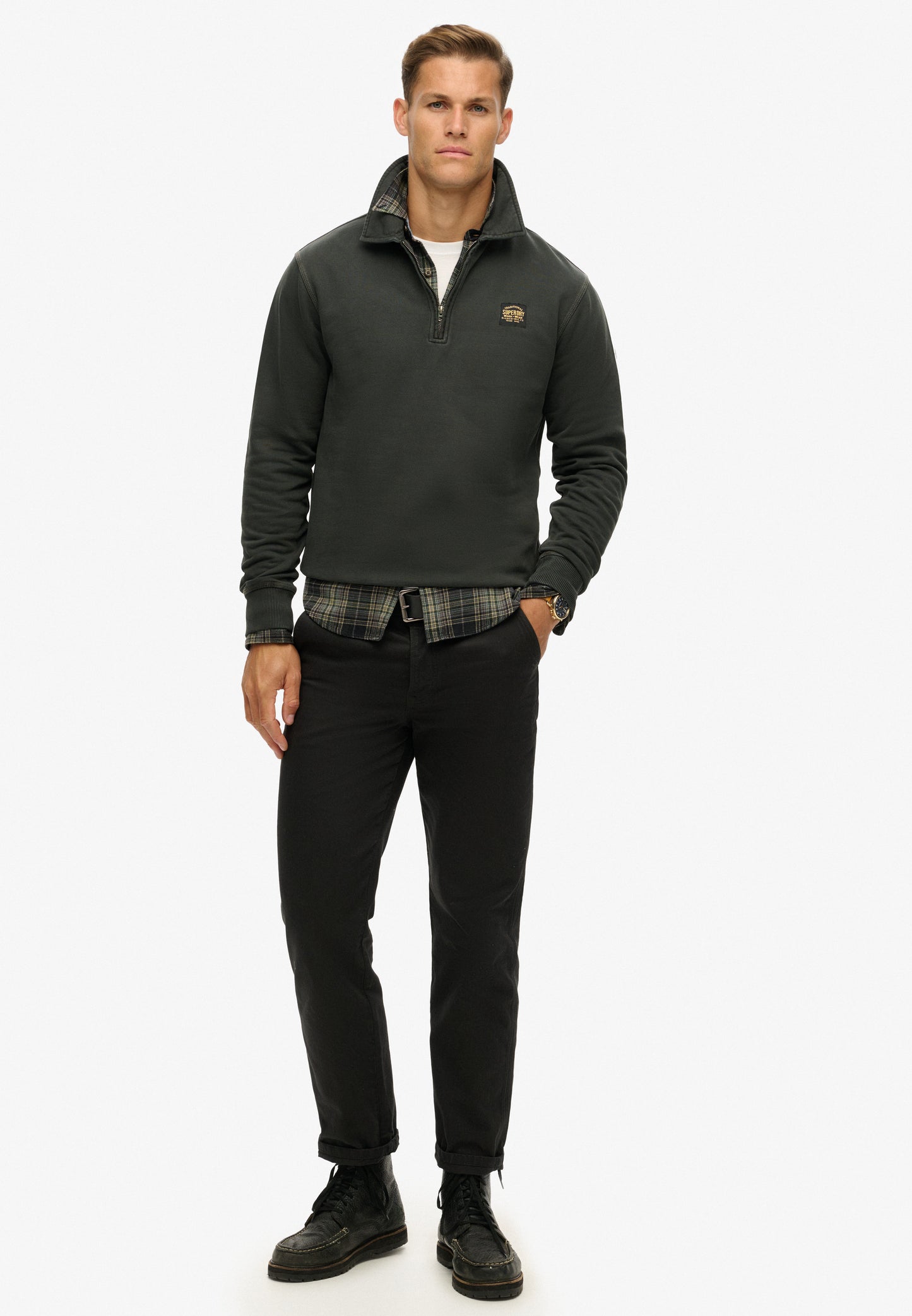 Contrast Stitch Half Zip Thru (1)