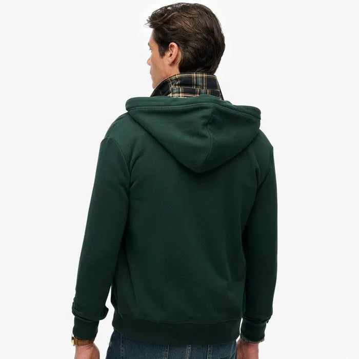 Essential Logo Half Brushed Zip Hoodie (2)