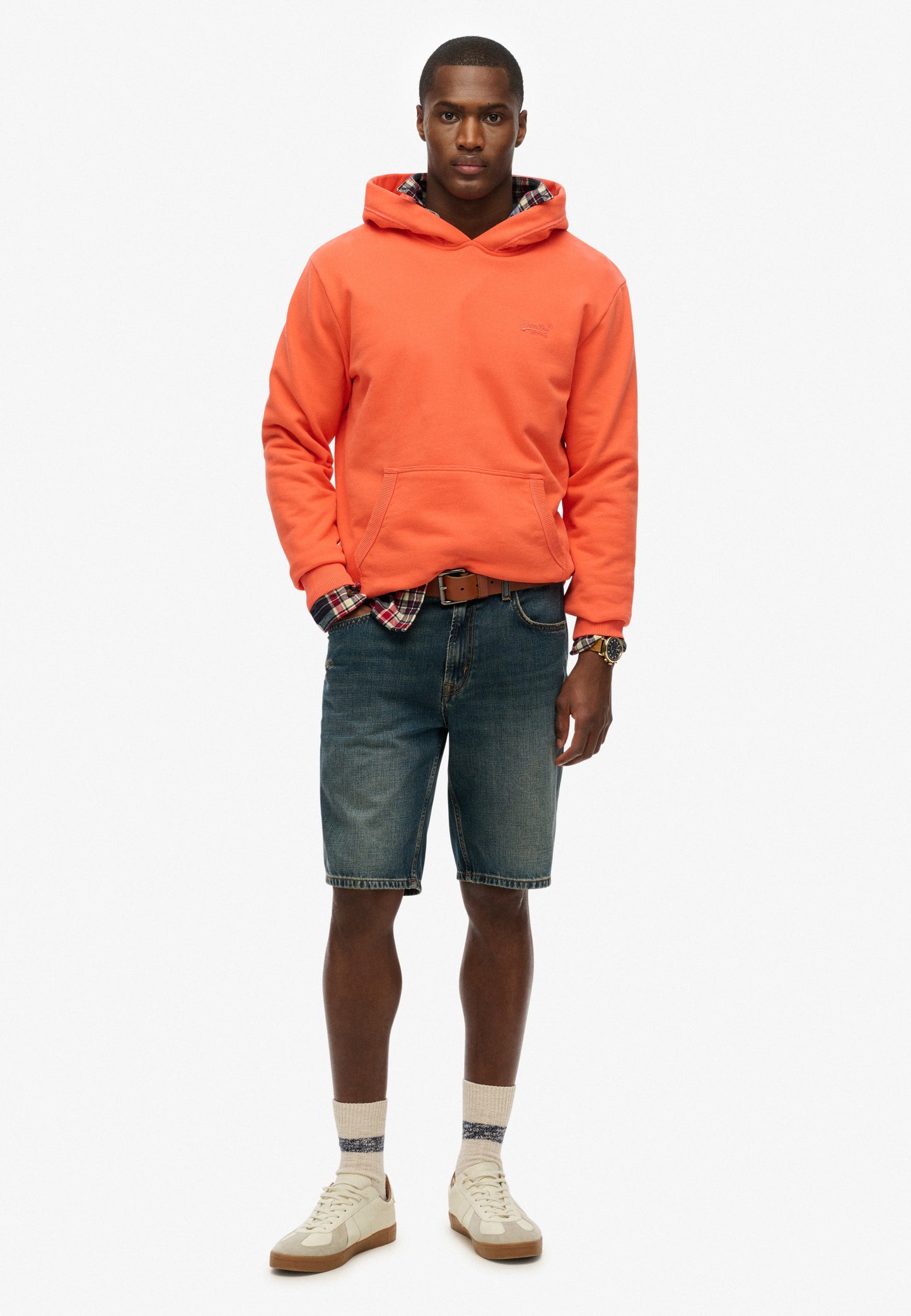 Essential Logo Half Brushed Hoodie (1)
