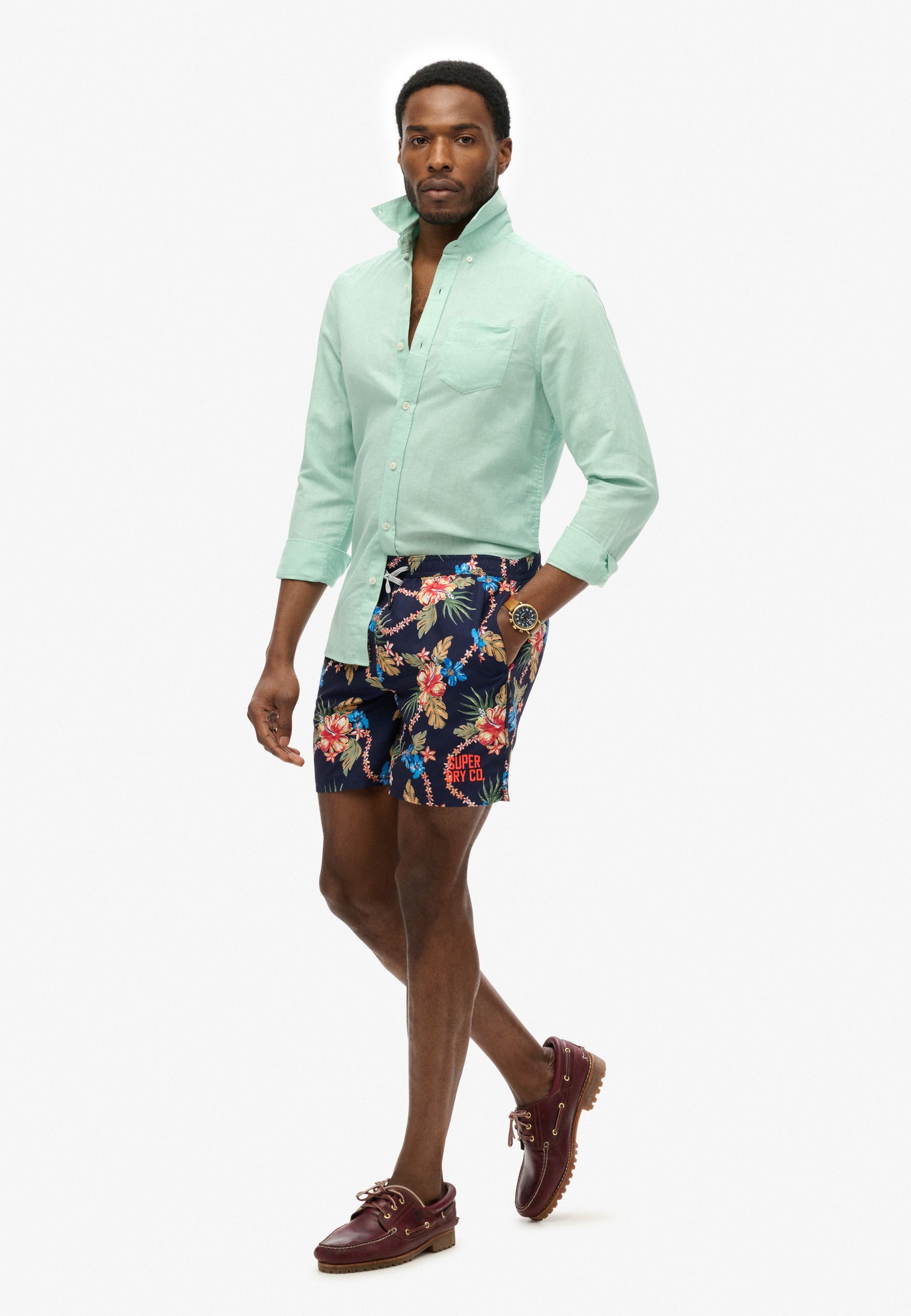 Hawaiian Print 16-Inch Swim Short (2)