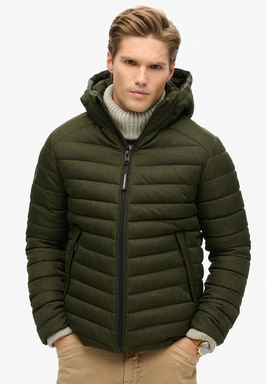 Hooded Tweed Fuji Padded Jacket