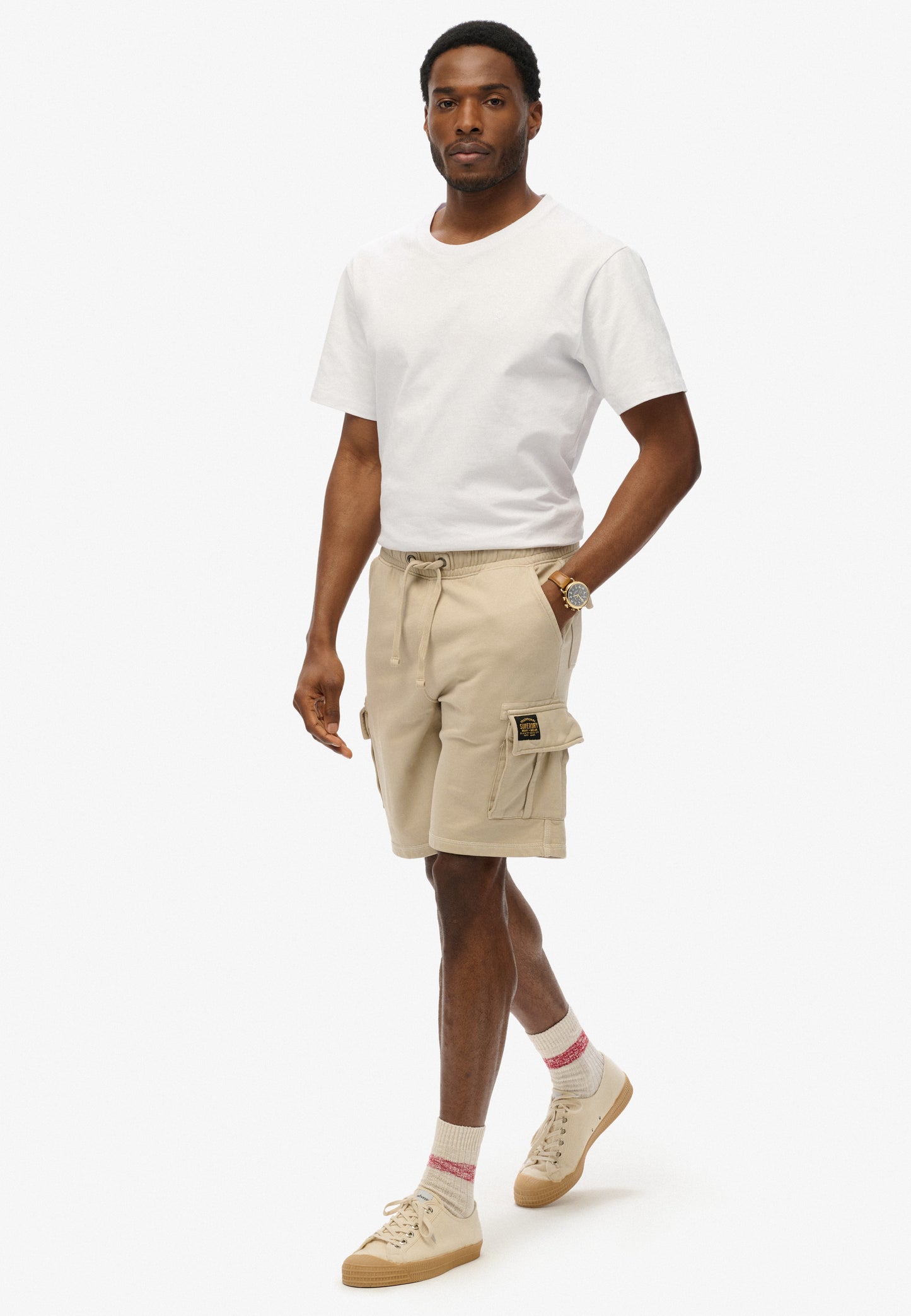 Contrast Stitch Cargo Shorts (2)