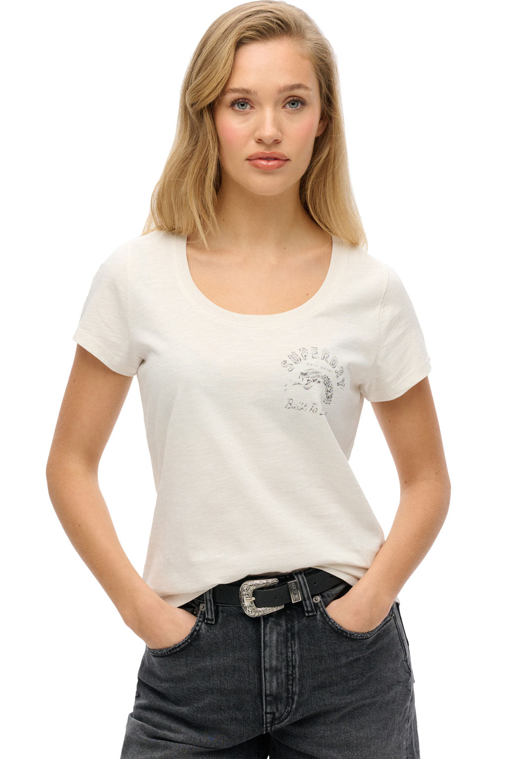 LO-FI Biker Scoop Neck T-Shirt