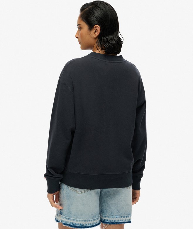 Suika Embroidered Loose Crew Sweatshirt (3)