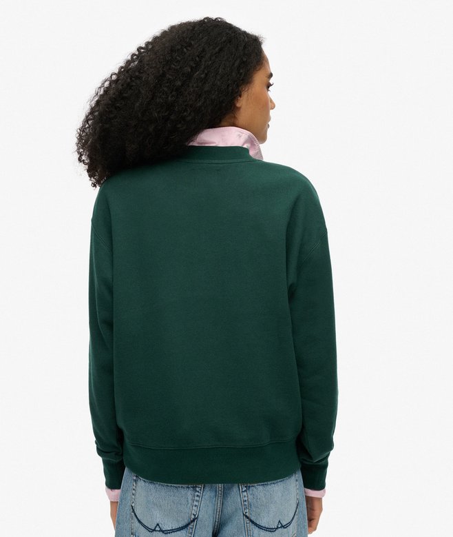 Suika Embroidered Loose Crew Sweatshirt (3)