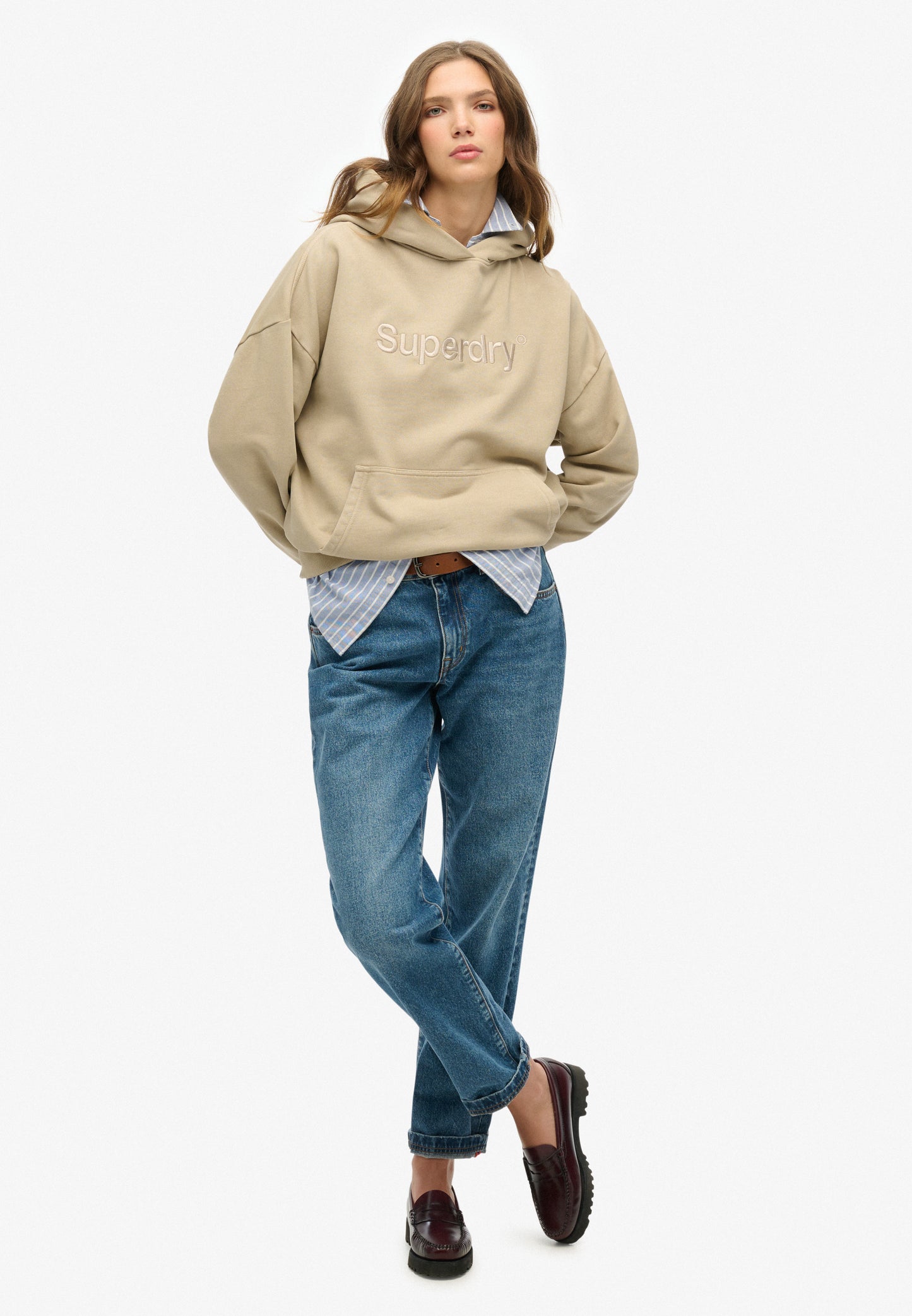 Embroidered Core Logo Relaxed Hoodie (1)