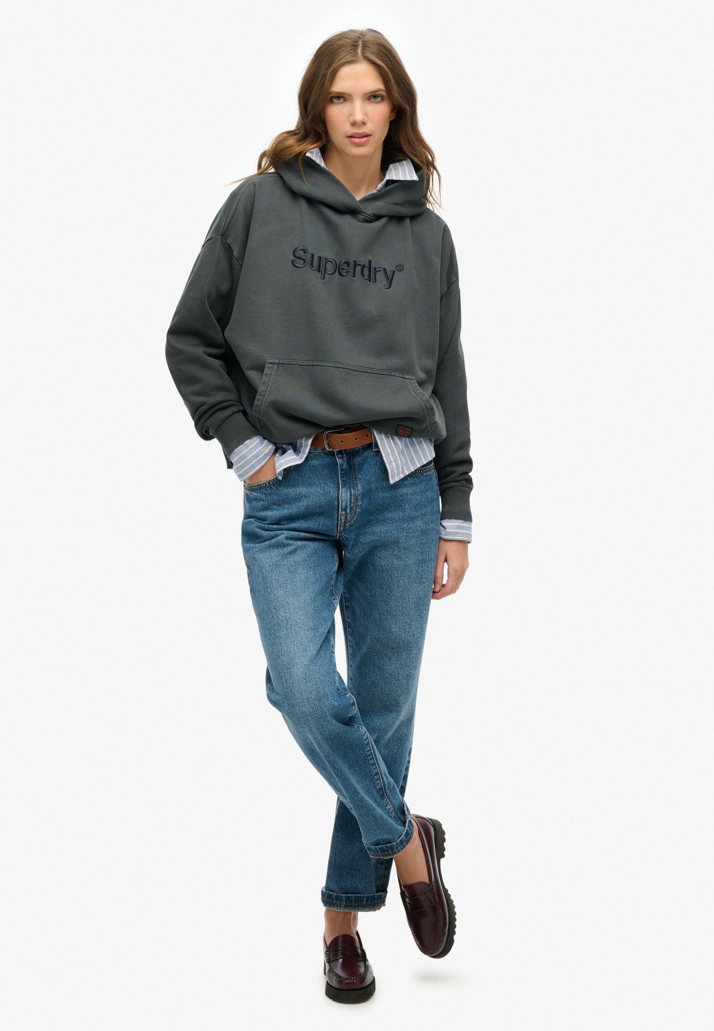 Embroidered Core Logo Relaxed Hoodie (1)