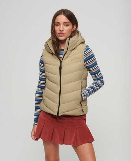 Hooded Microfibre Padded Gilet
