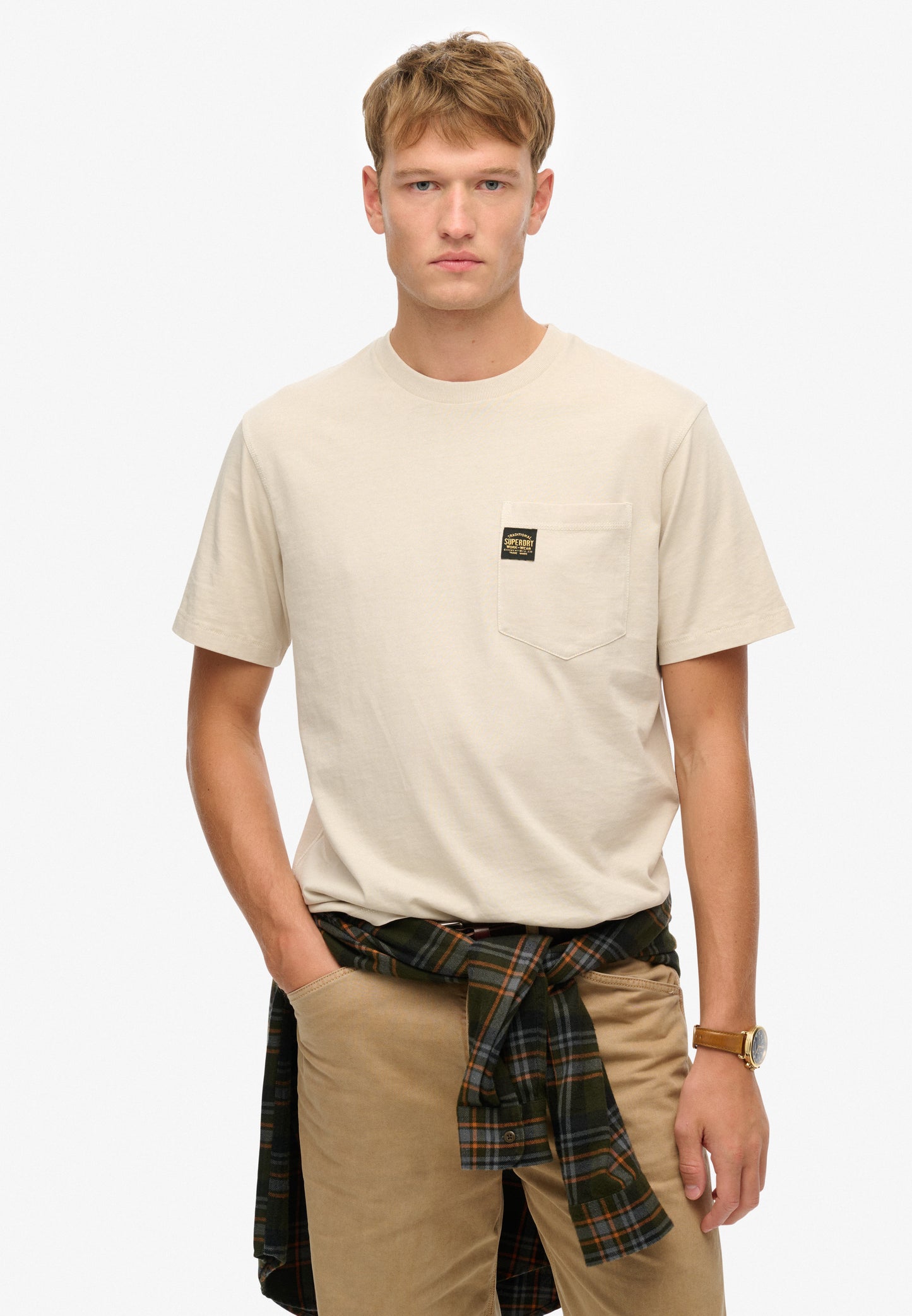 Contrast Stitch Pocket T-Shirt