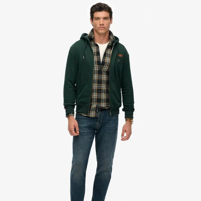 Essential Logo Half Brushed Zip Hoodie