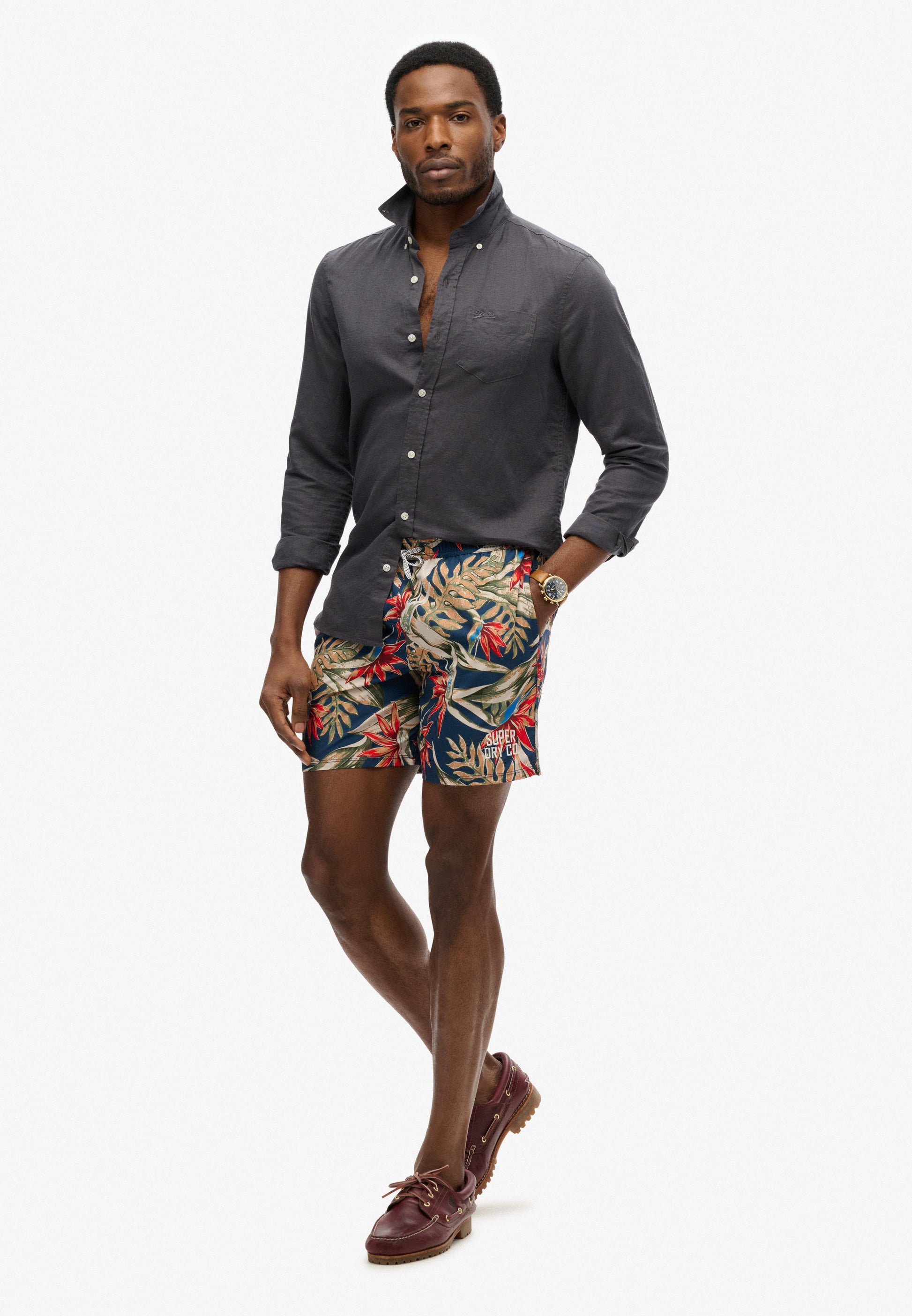 Hawaiian Print 17 Swim Short (1)