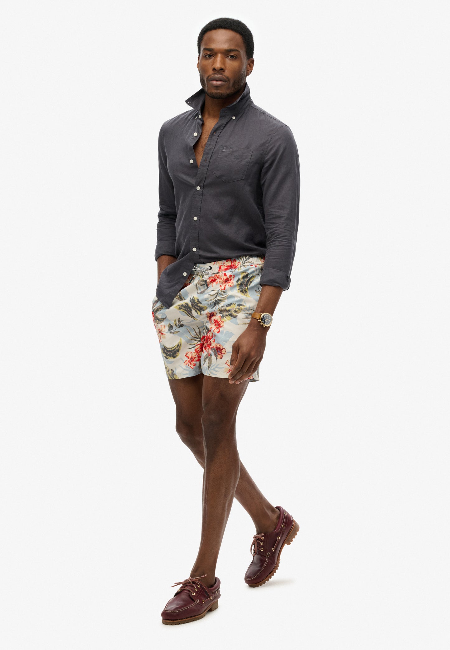 Hawaiian Print 16-Inch Swim Short (2)