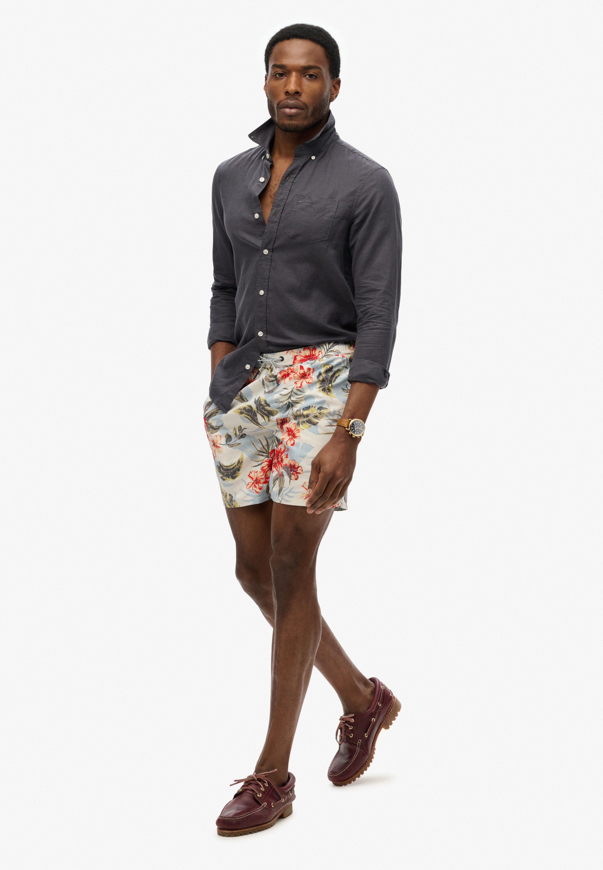 Hawaiian Print 16-Inch Swim Short (2)