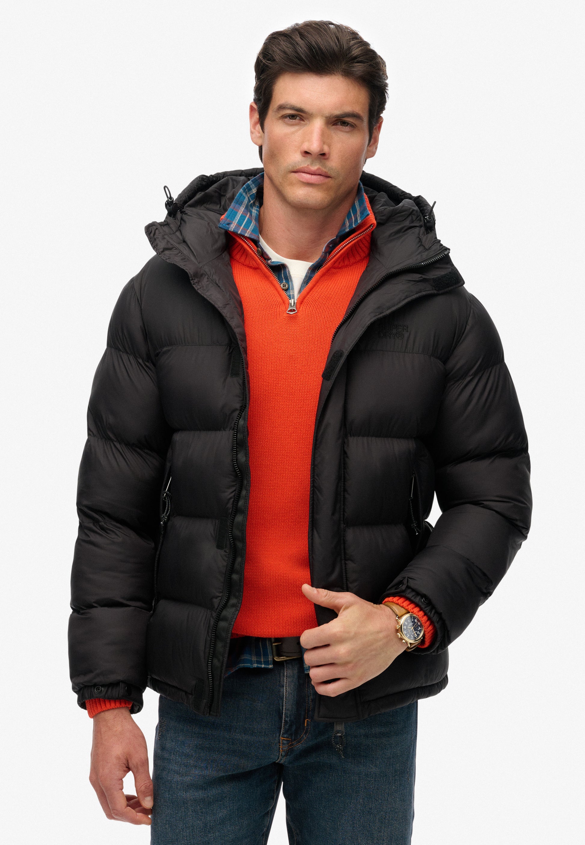 Black Puffer Jacket with Hood (1)