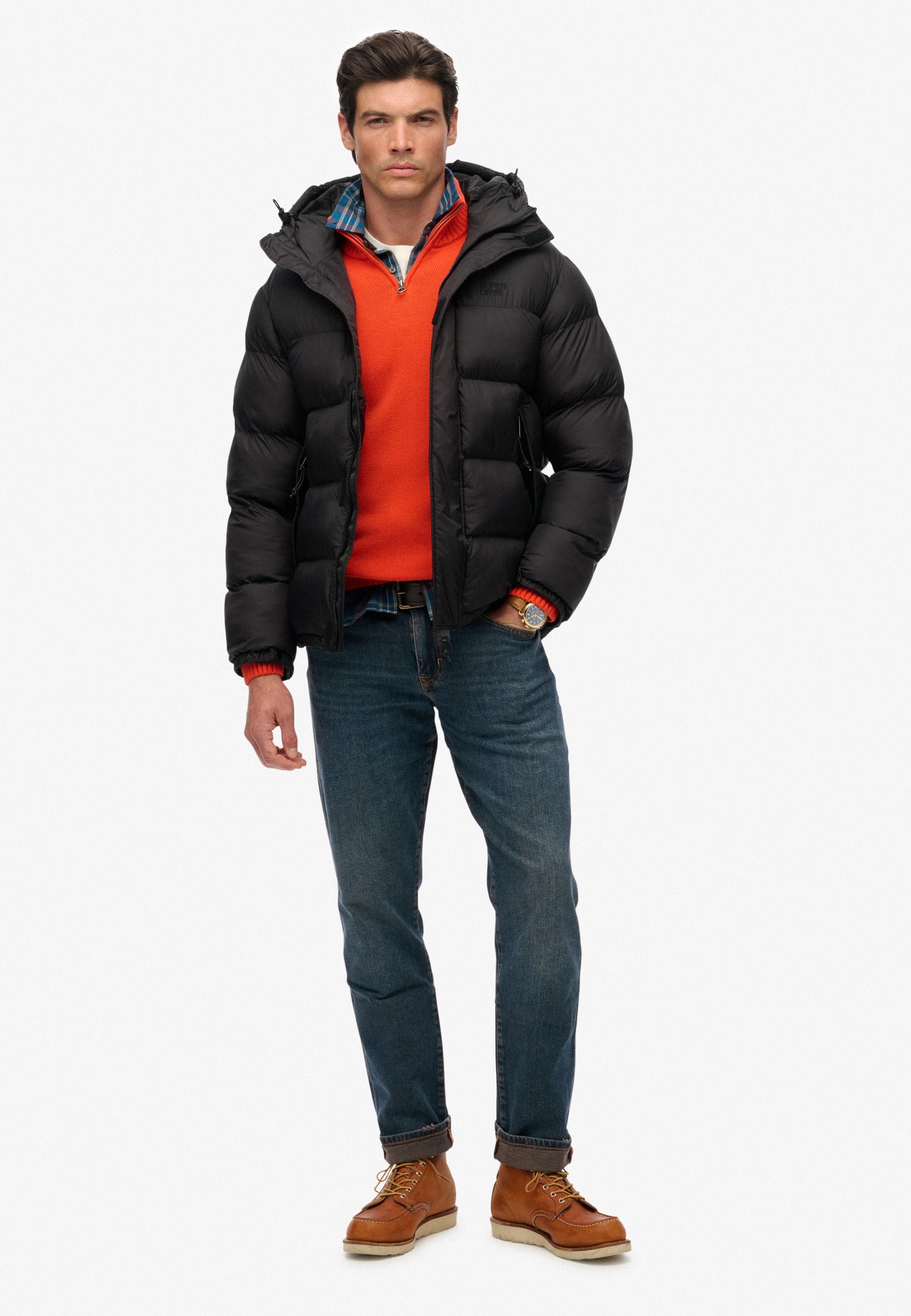Black Puffer Jacket with Hood