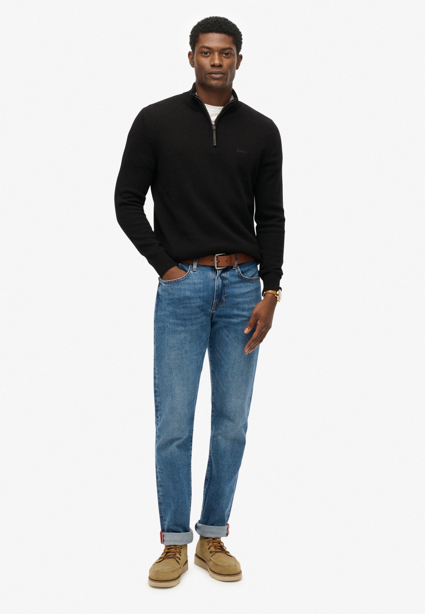 Wool Blend Half Zip Jumper