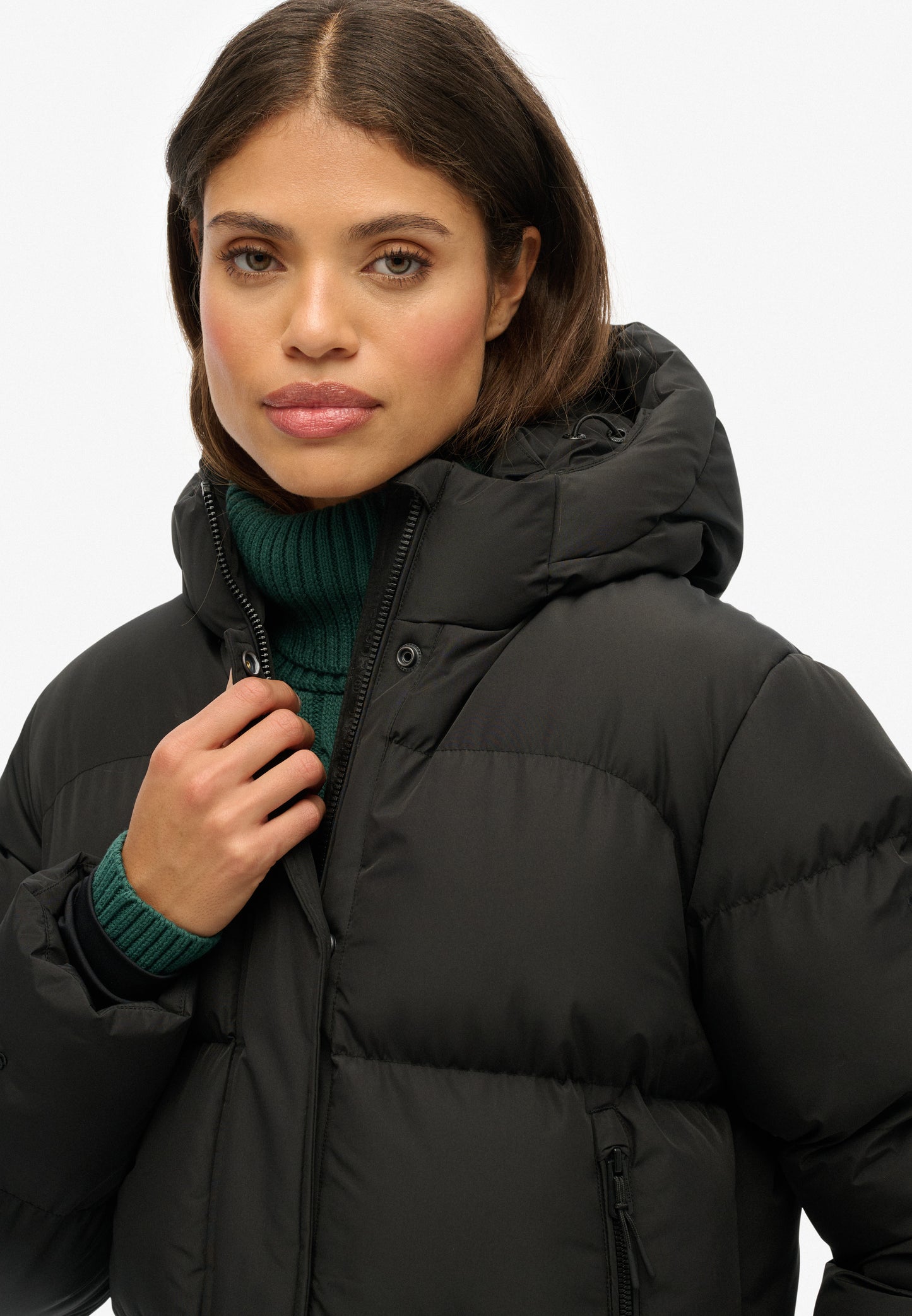 Hooded Mid Length Sports Puffer Jacket (5)