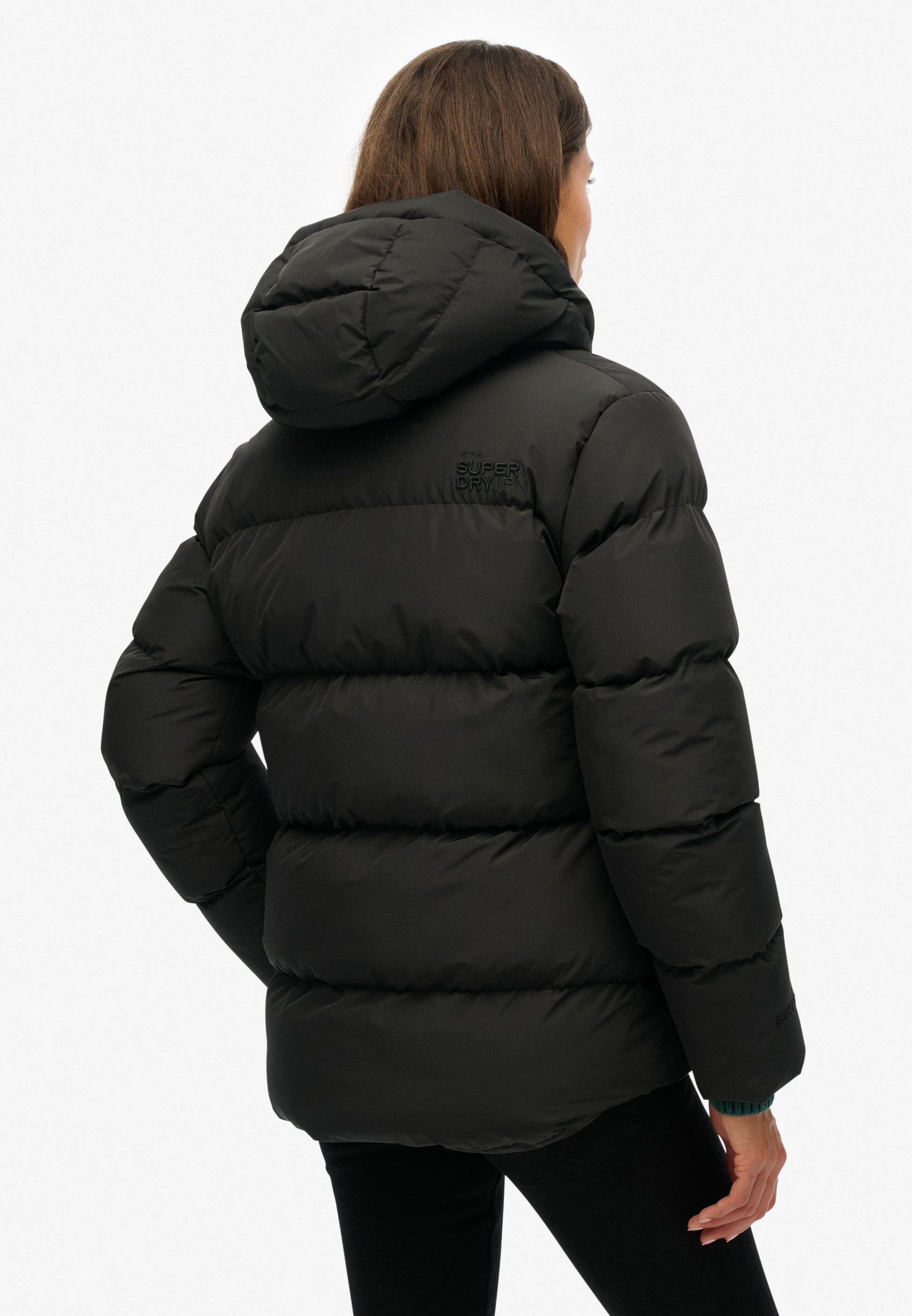 Hooded Mid Length Sports Puffer Jacket (2)