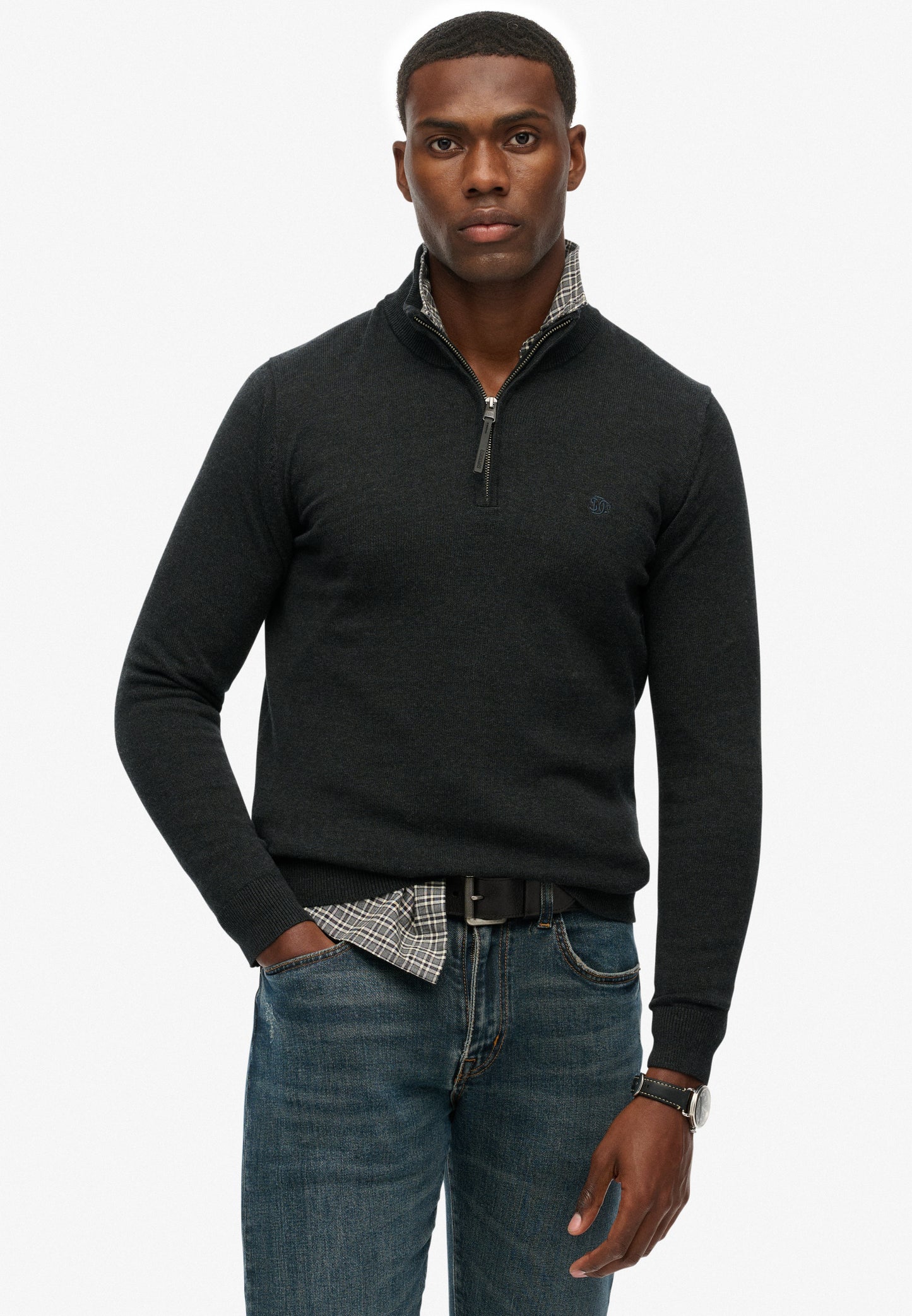 Essentials Cotton Half Zip Jumper (1)