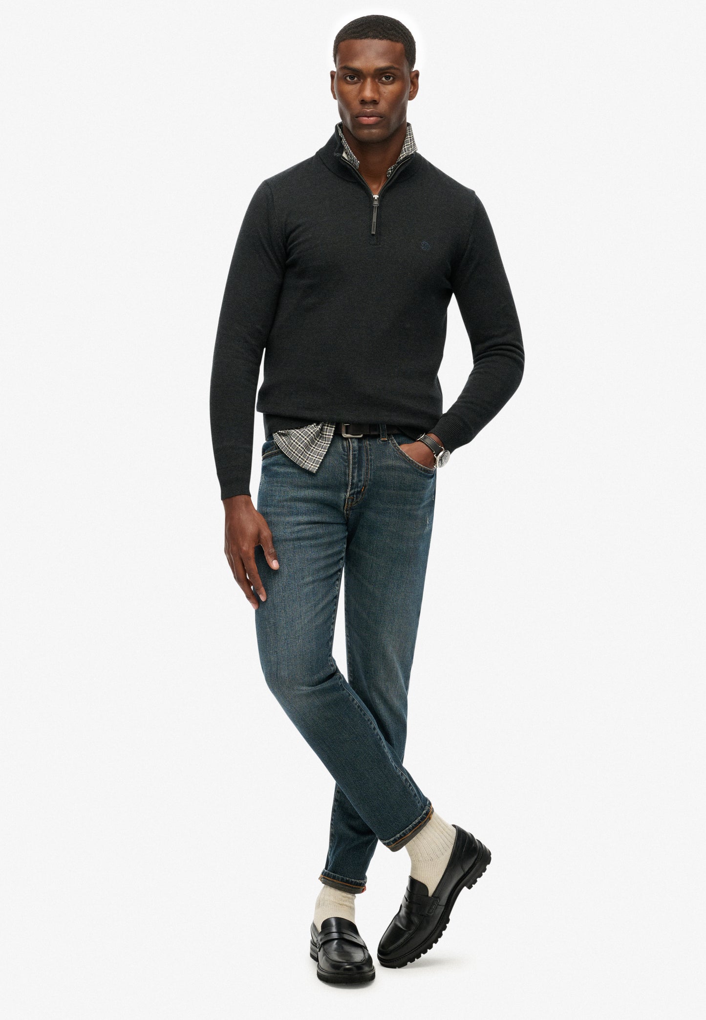 Essentials Cotton Half Zip Jumper