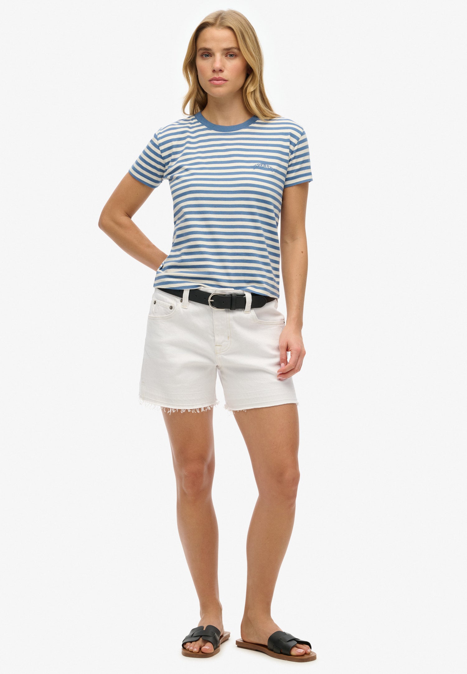 Essential Logo Striped Fitted T-Shirt