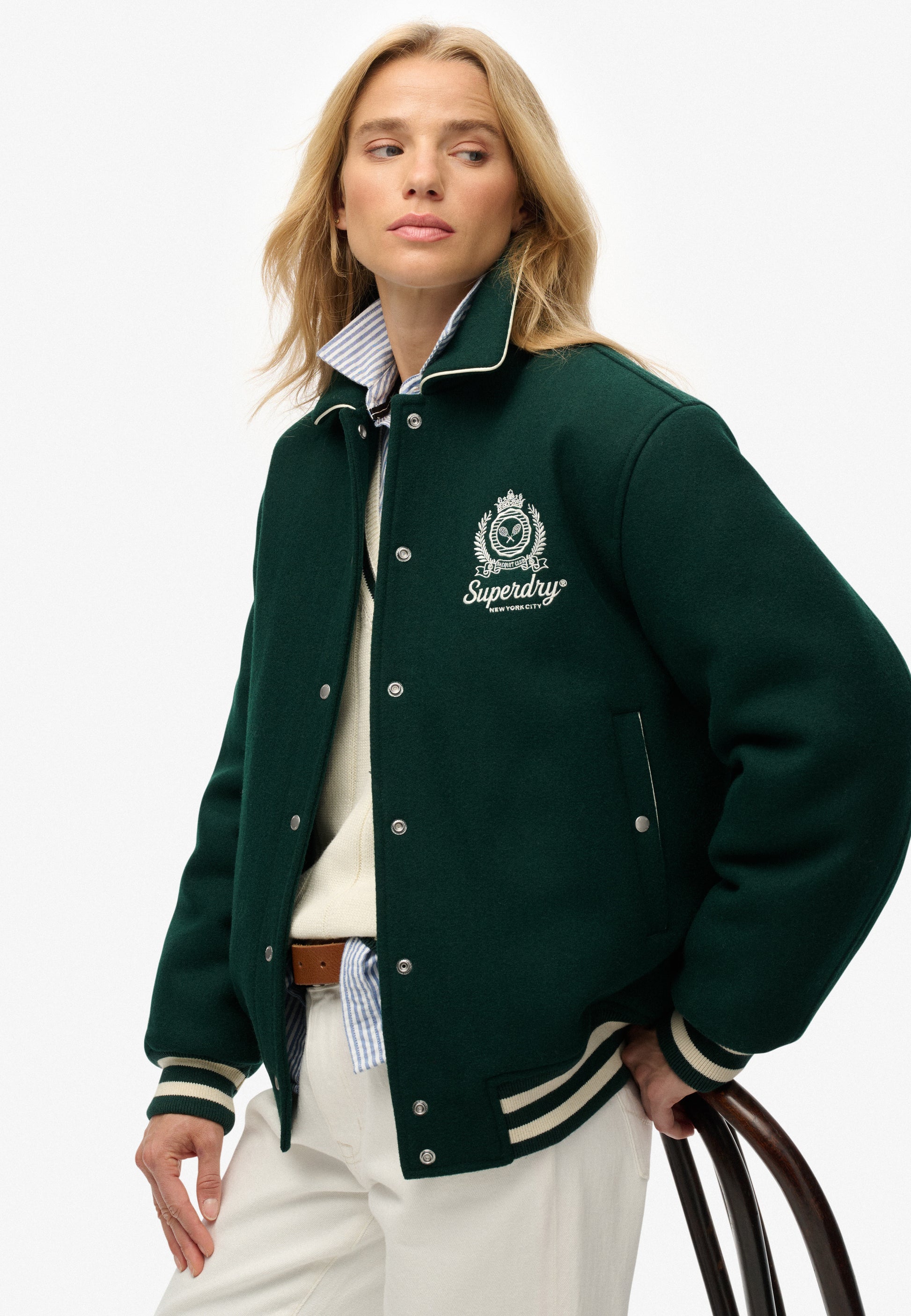 Country Club Wool Blend Bomber Jacket (1)