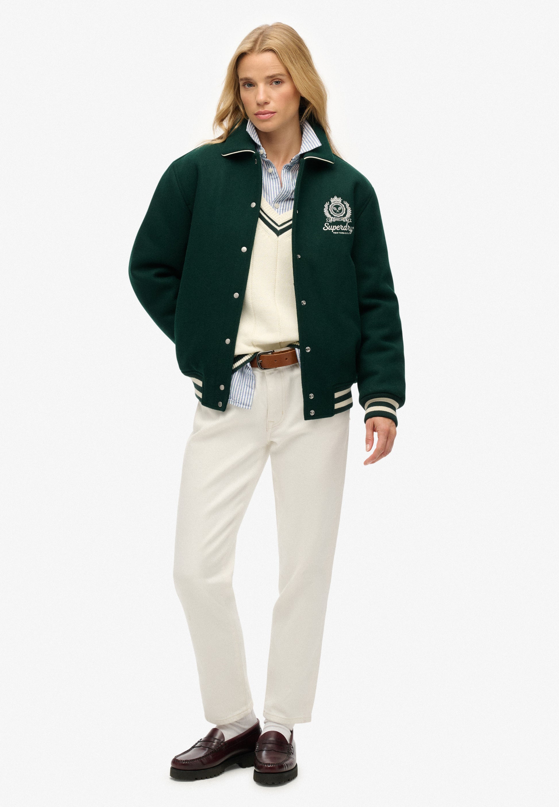 Country Club Wool Blend Bomber Jacket