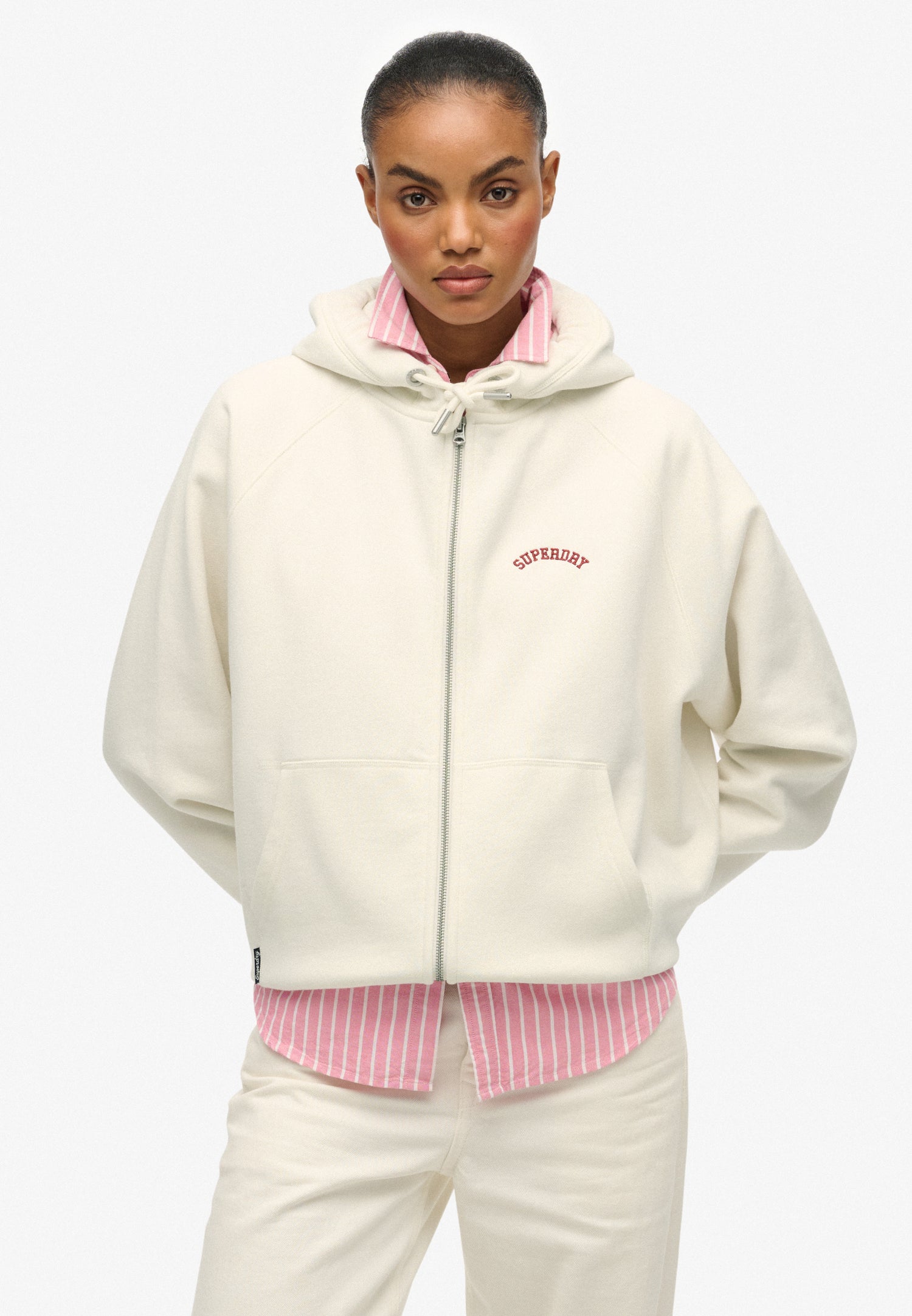 Essential Logo Half Brushed Zip Hoodie
