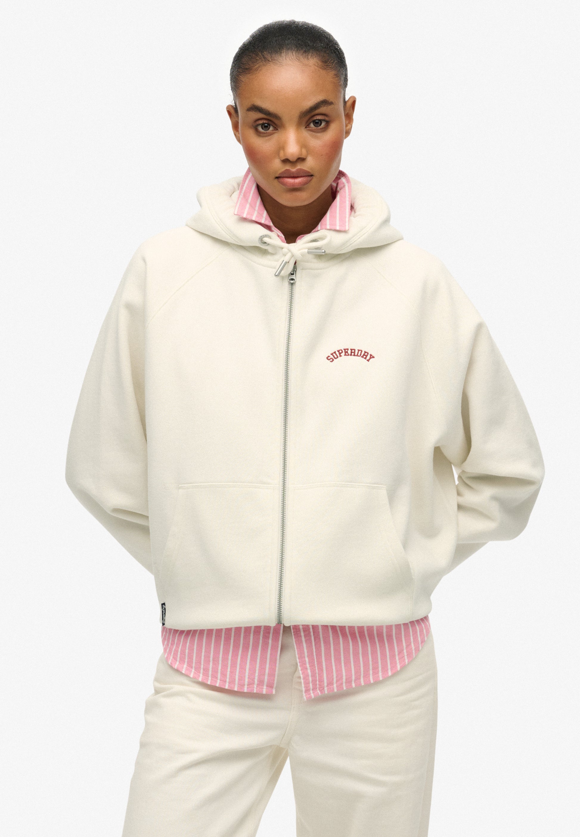 Essential Logo Half Brushed Zip Hoodie