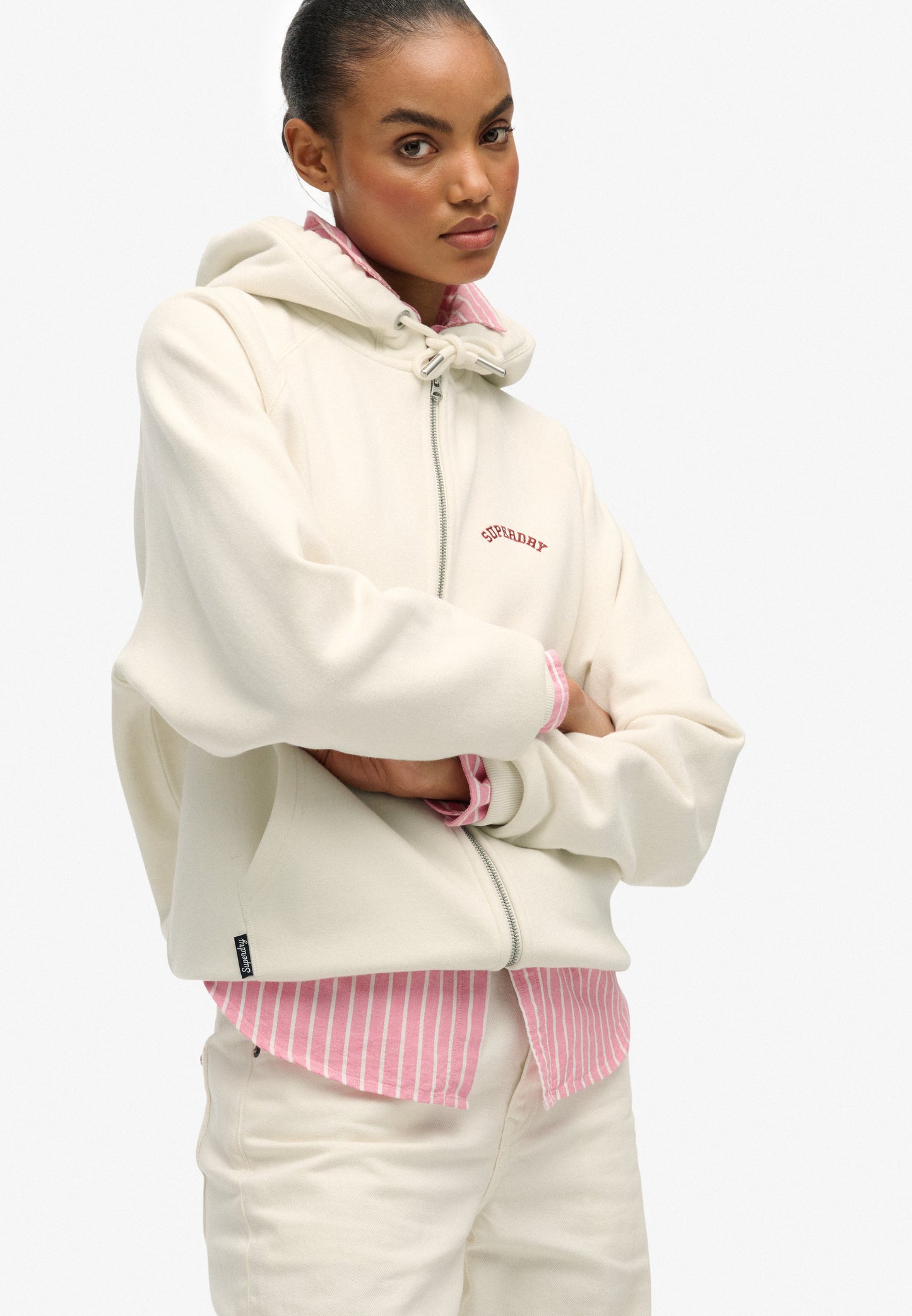 Essential Logo Half Brushed Zip Hoodie (5)