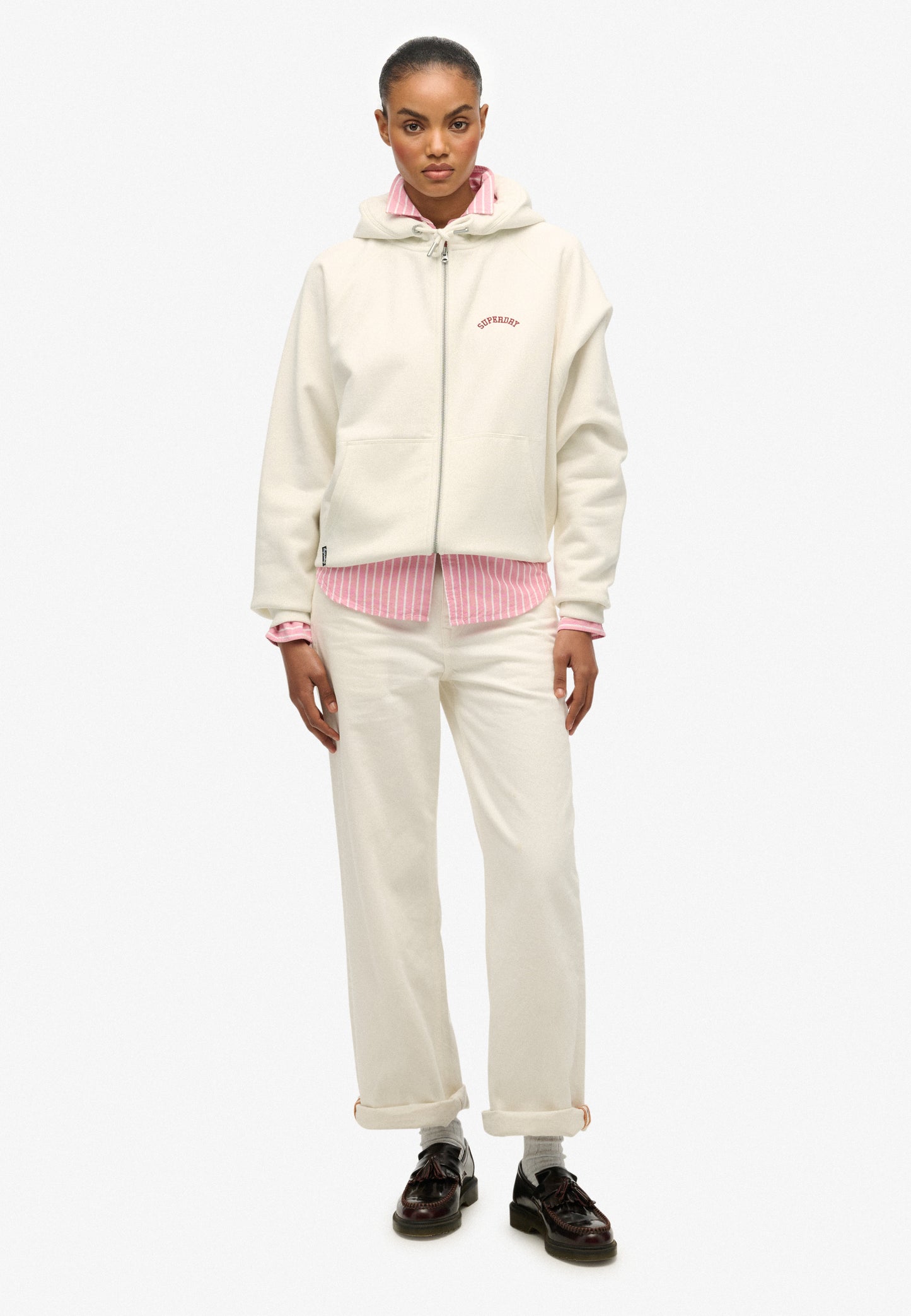 Essential Logo Half Brushed Zip Hoodie (6)