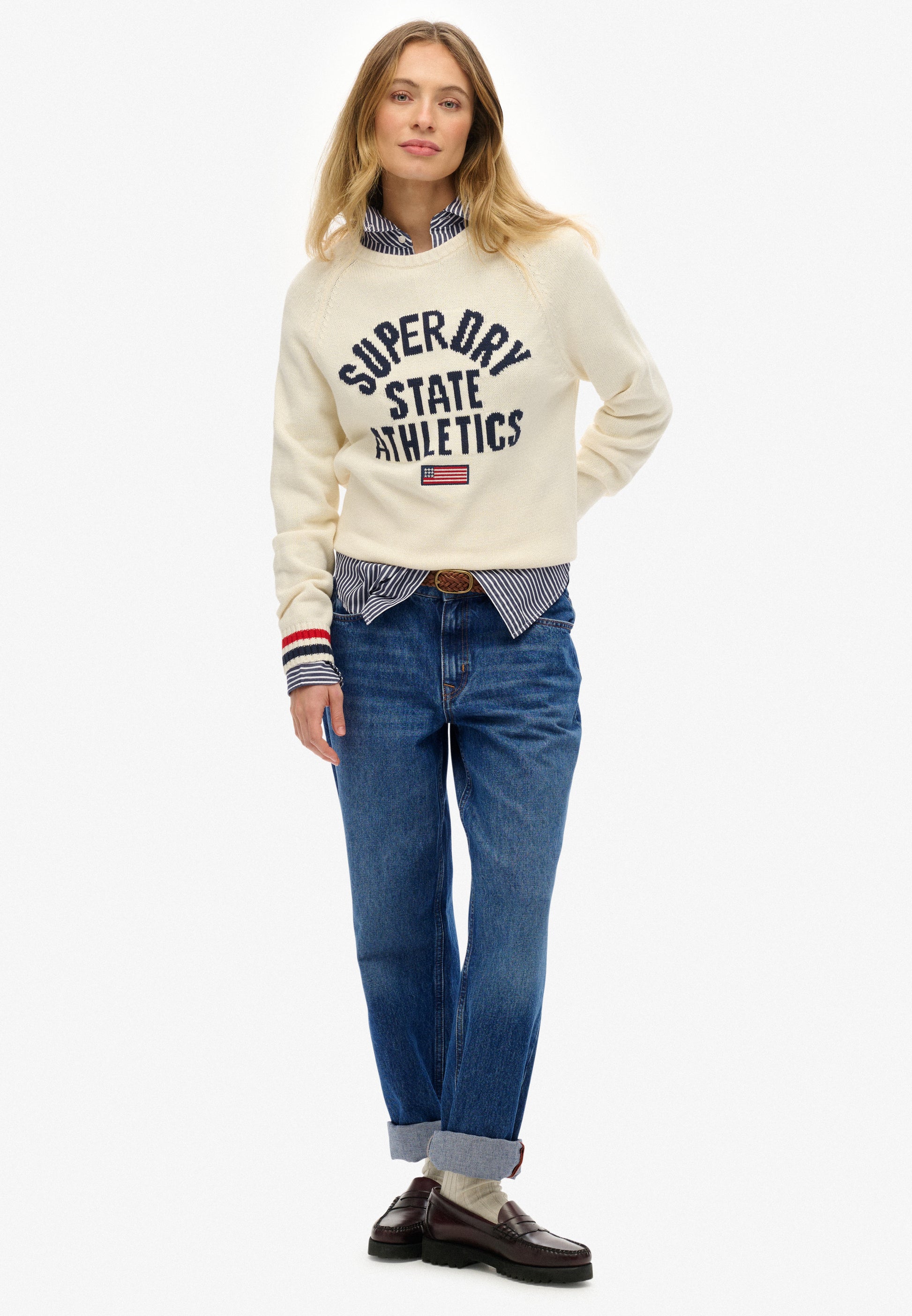 Slouchy Intarsia Graphic Knitted Jumper