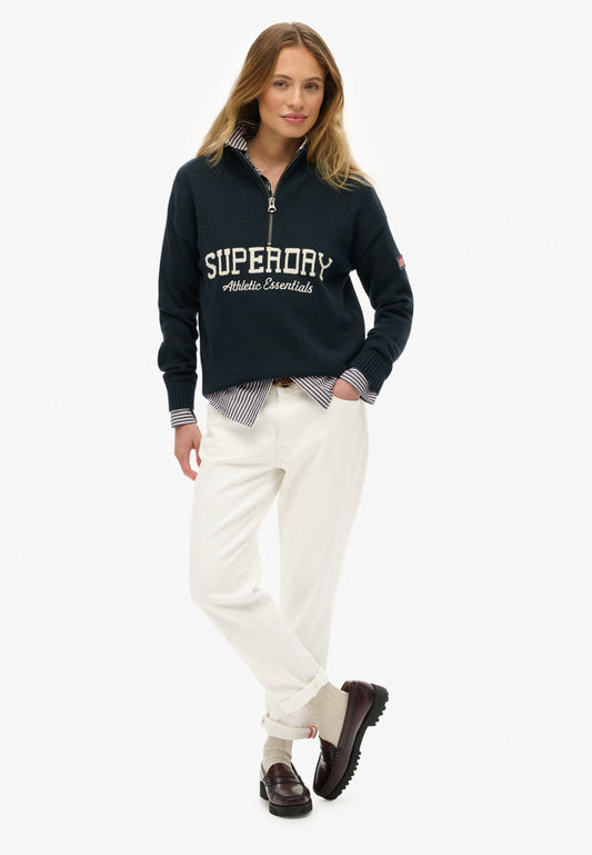 Slouchy Graphic Half Zip Jumper