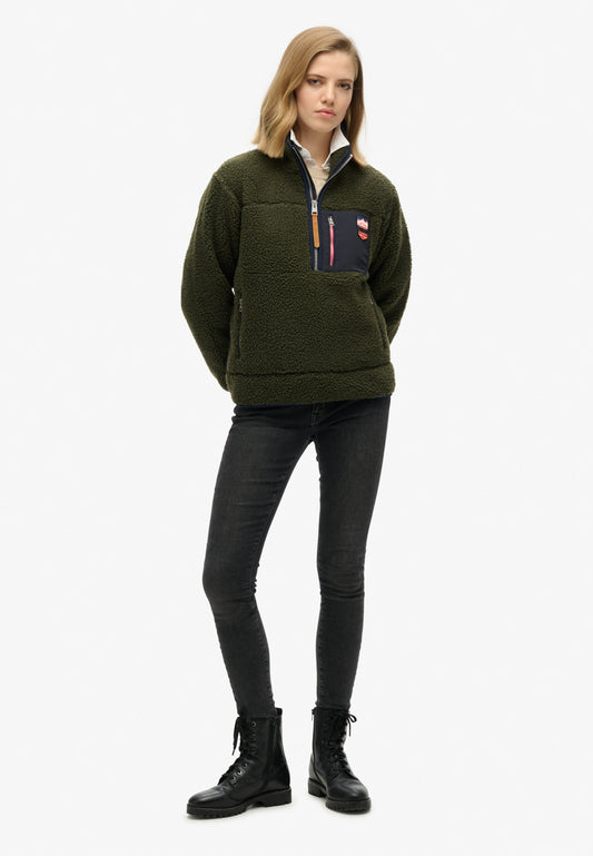 Vintage Retro Half Zip Fleece Jumper