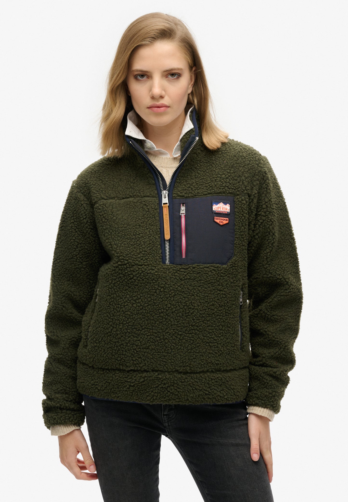 Vintage Retro Half Zip Fleece Jumper (1)