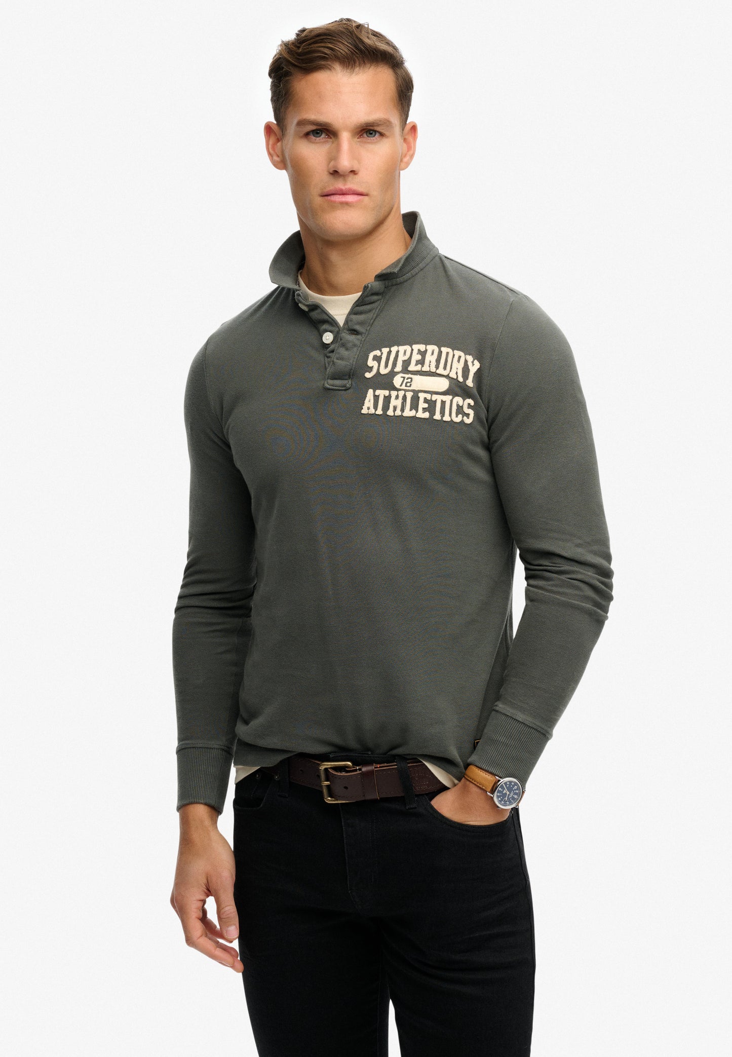 Vintage Athletic Long Sleeve Polo (1)