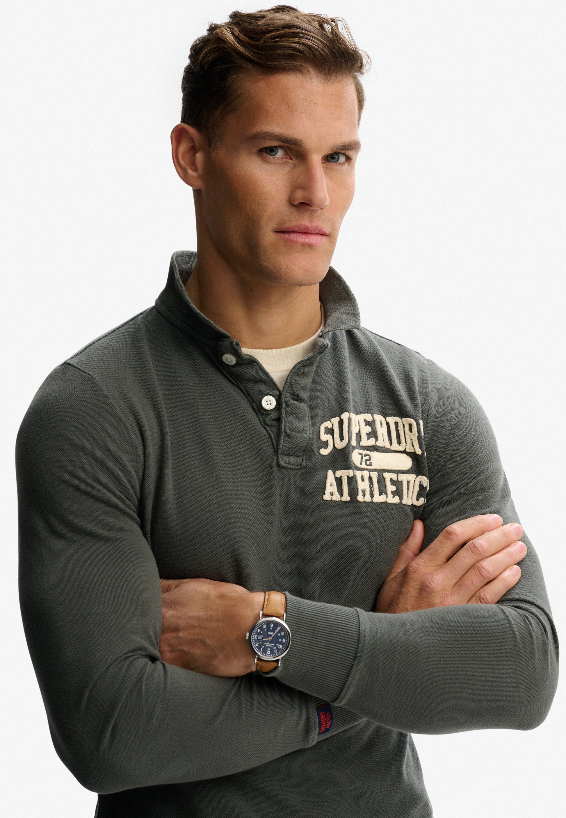 Vintage Athletic Long Sleeve Polo (4)