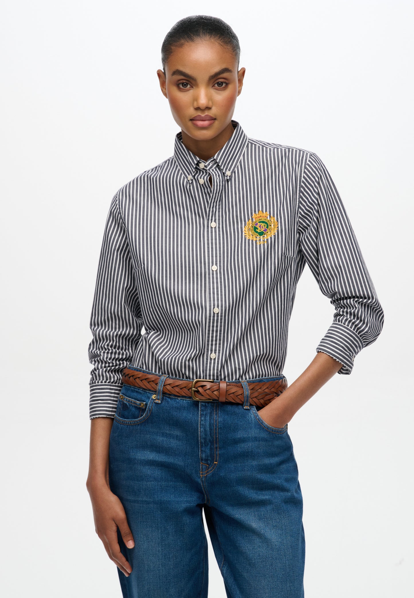 Slim Crest Poplin Long Sleeve Shirt
