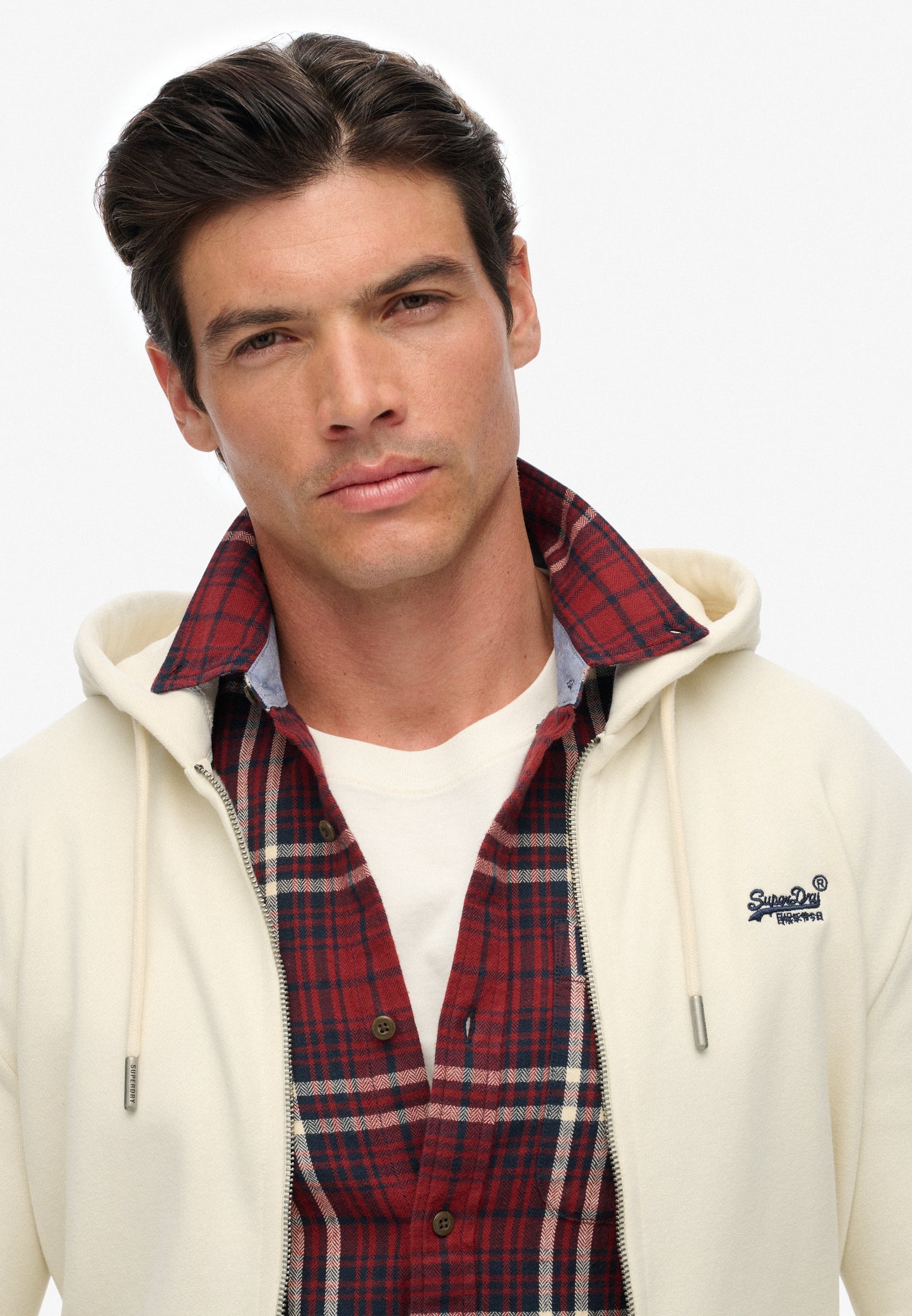 Essential Logo Half Brushed Zip Hoodie (3)