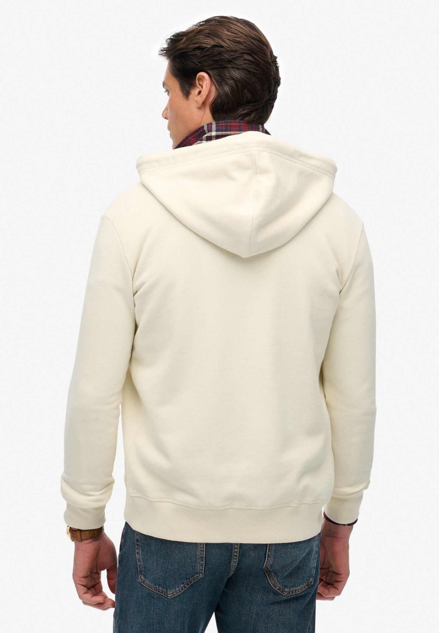 Essential Logo Half Brushed Zip Hoodie (2)