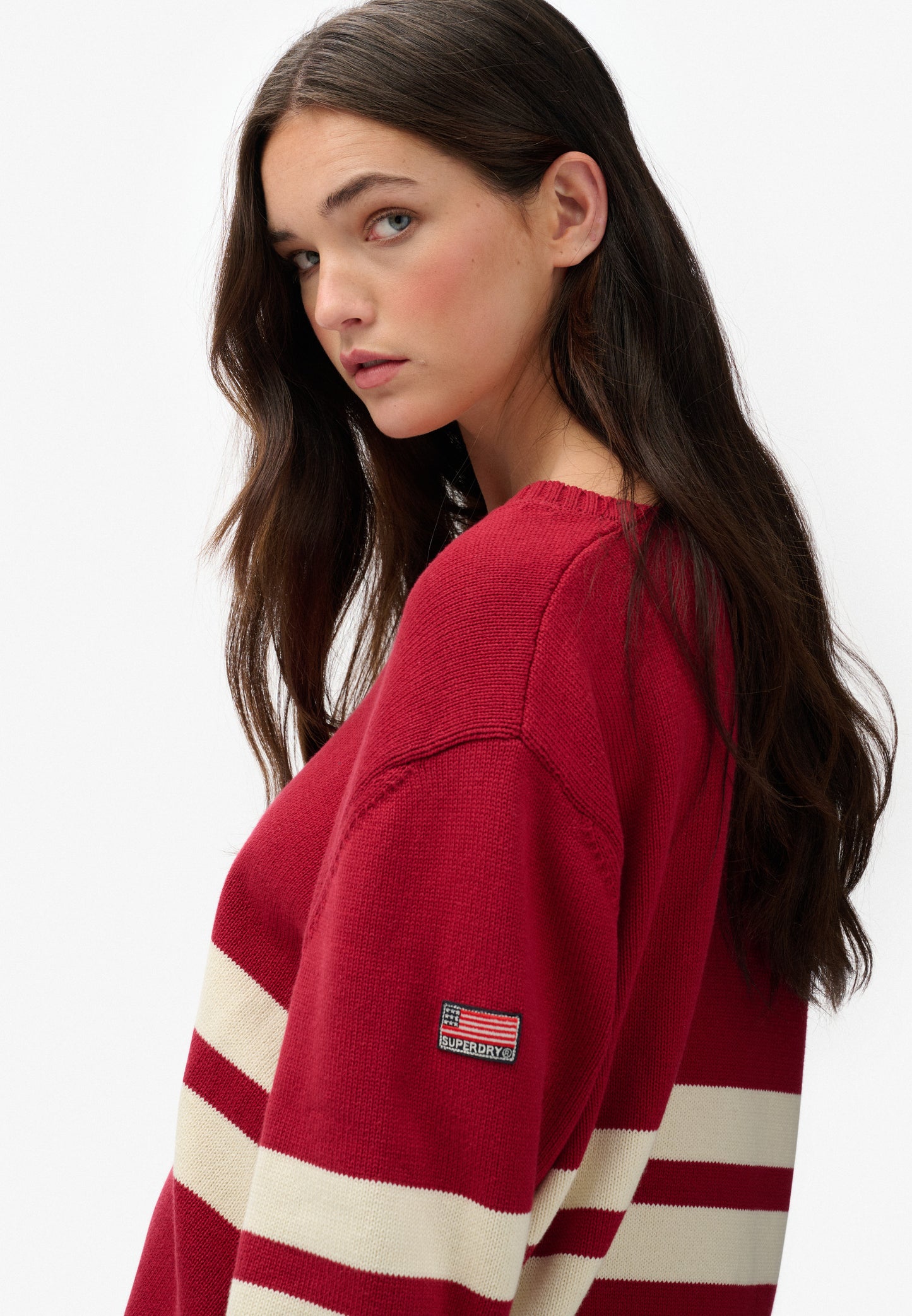 Oversized Striped V-Neck Jumper (1)