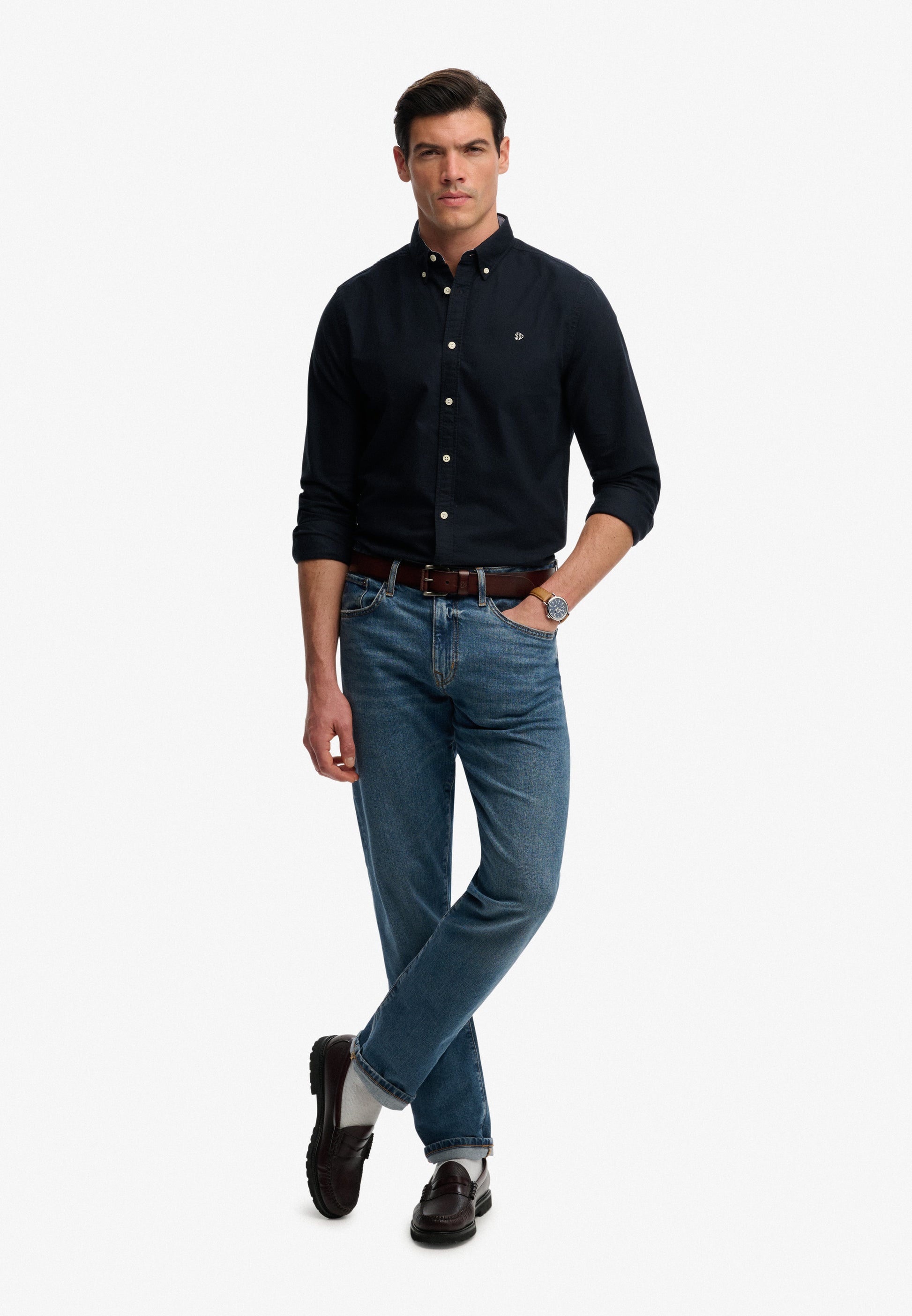Preppy Oxford Long Sleeve Shirt (3)