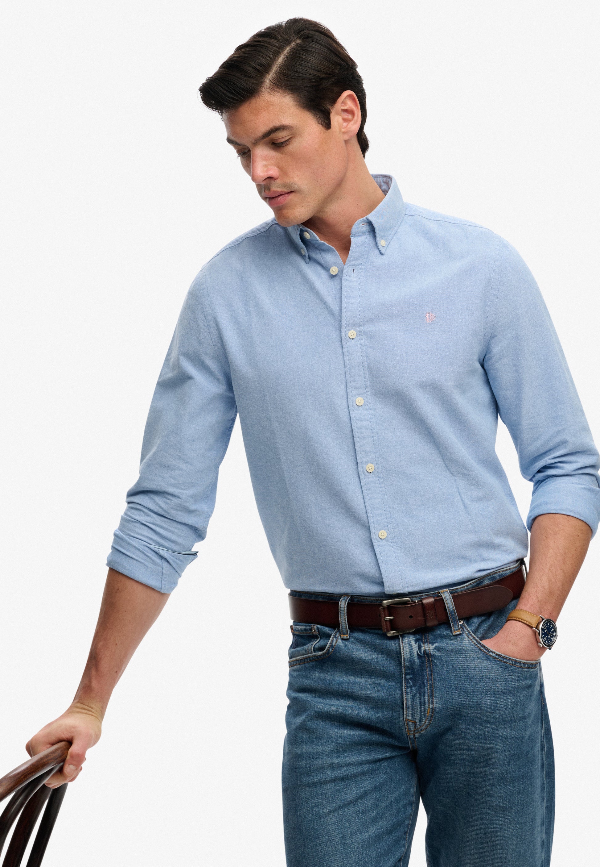 Preppy Oxford Long Sleeve Shirt (2)