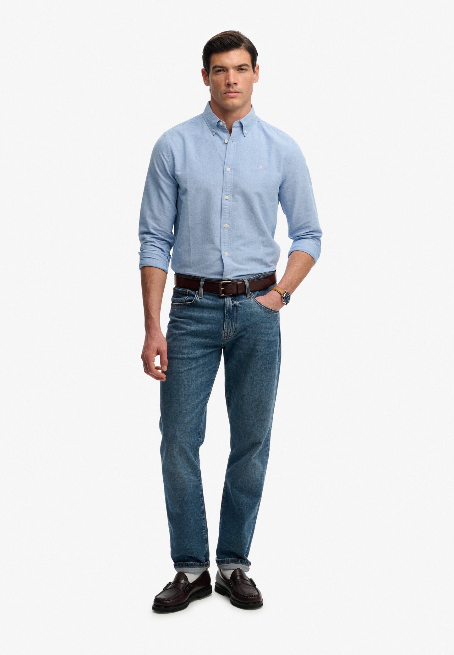 Preppy Oxford Long Sleeve Shirt (3)
