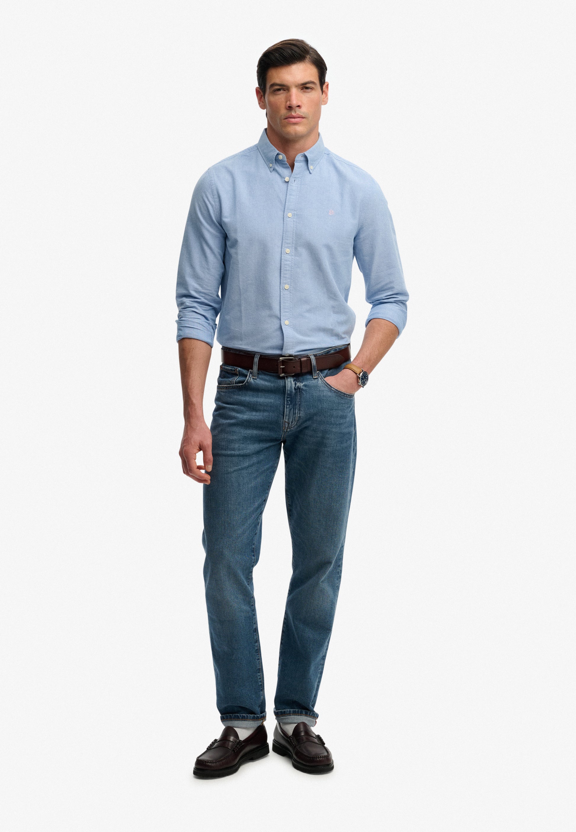 Preppy Oxford Long Sleeve Shirt (3)