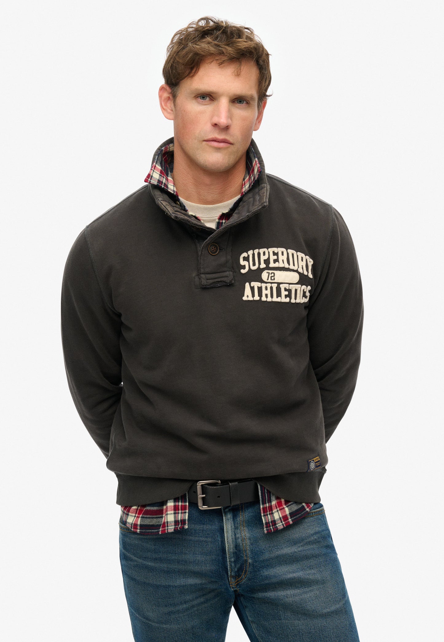 Vintage Athletic Henley Sweatshirt
