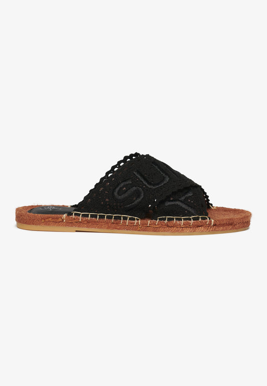 Espadrille Cross Strap Sliders