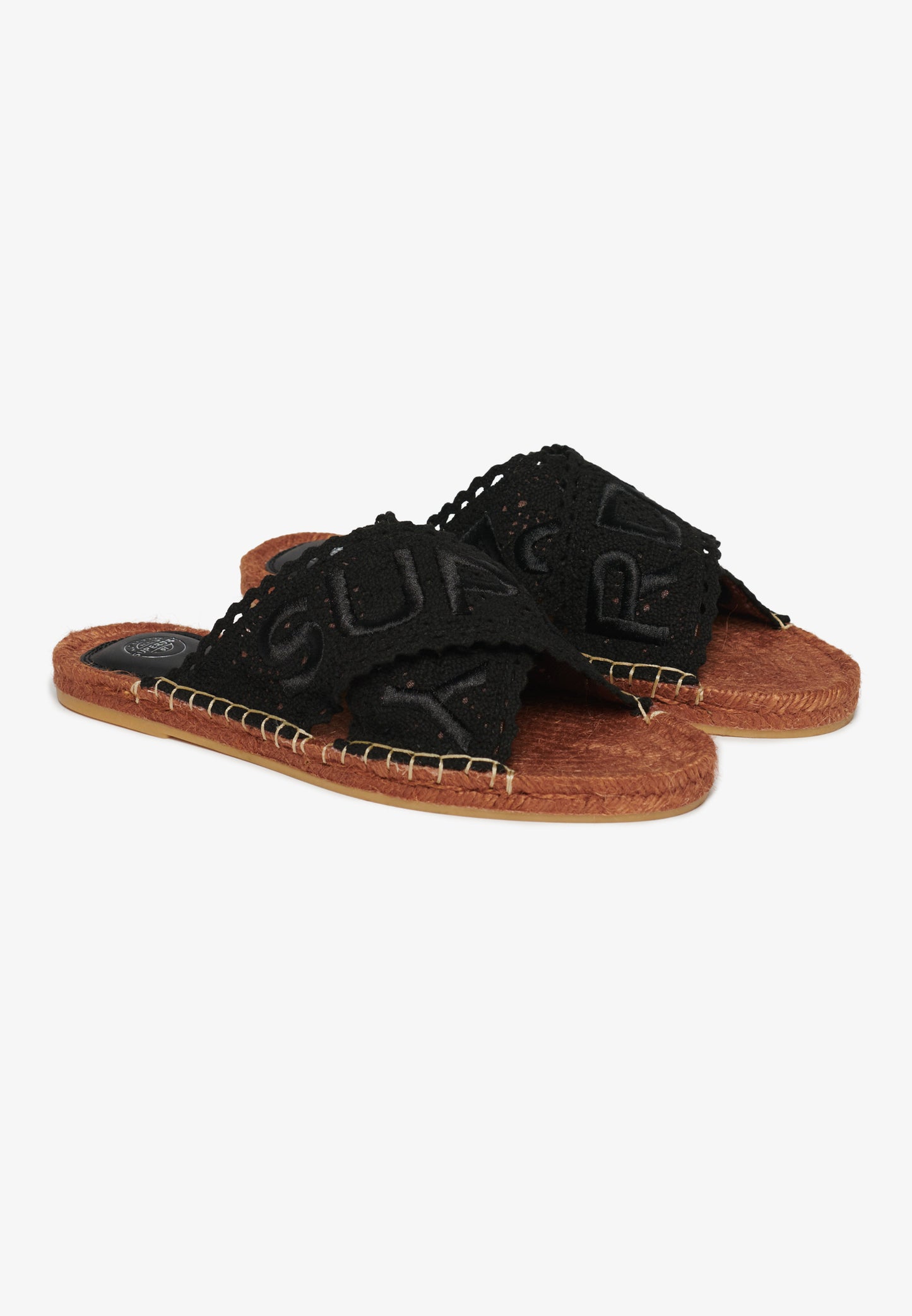 Espadrille Cross Strap Sliders (5)