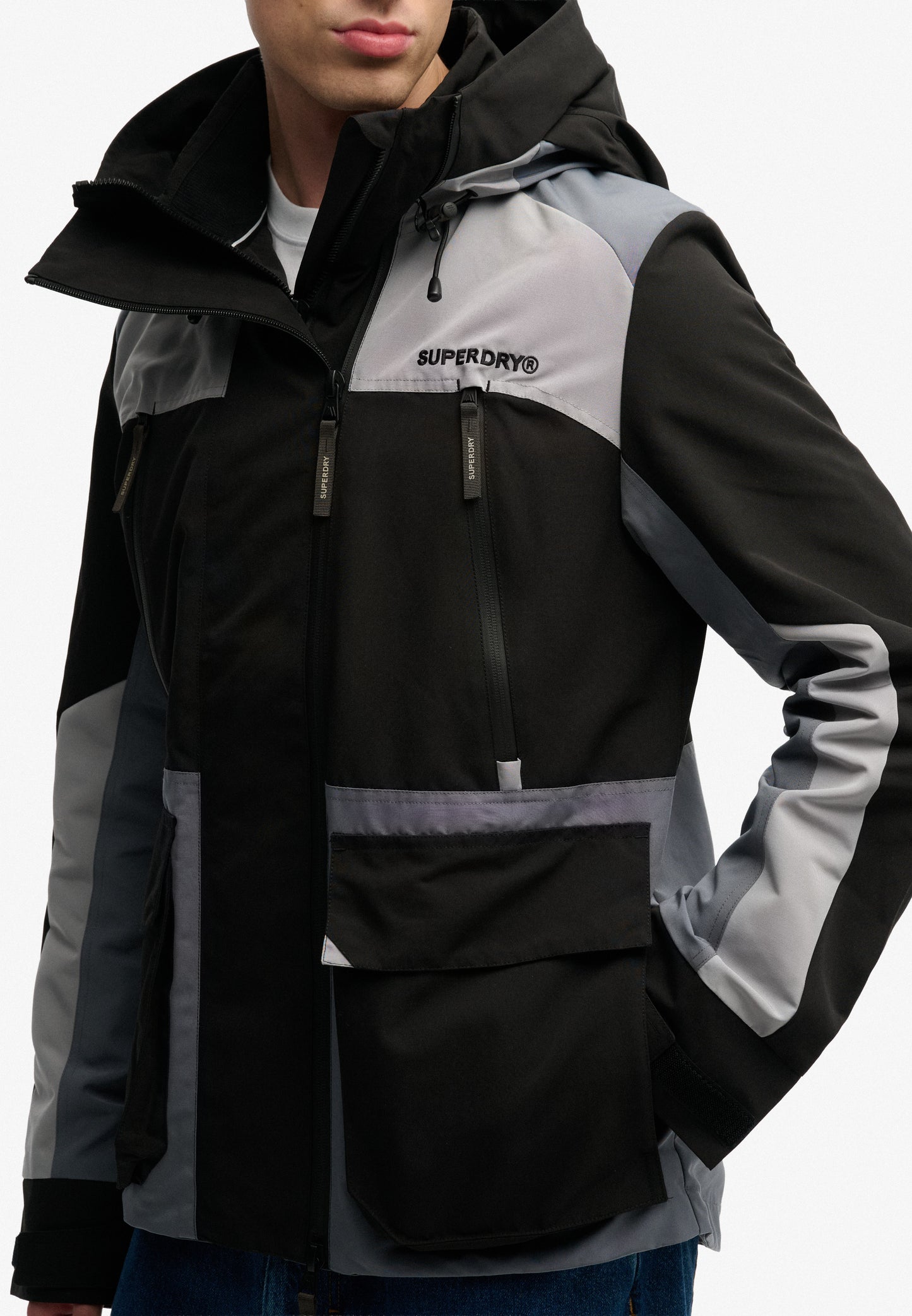 Hooded Colour Block Windbreaker Jacket (3)